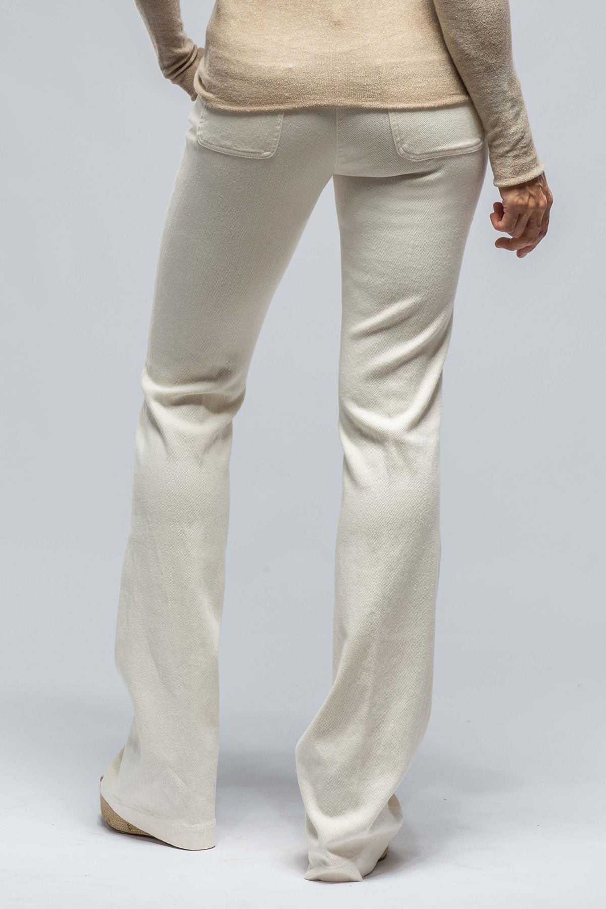 Selma Stretch Cord Flare Pant In White | Ladies - Pants - Knit | Via Masini 80
