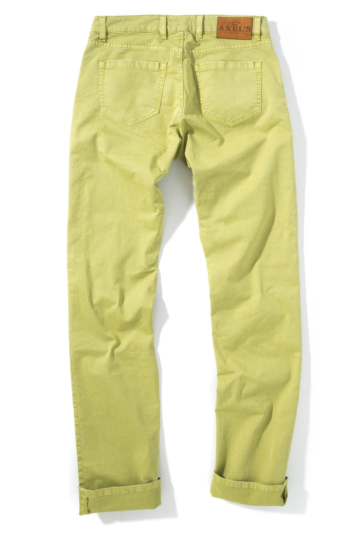 Flagstaff Stretch Cotton Twill in Lime | Mens - Pants - 5 Pocket | Axel's Premium Denim