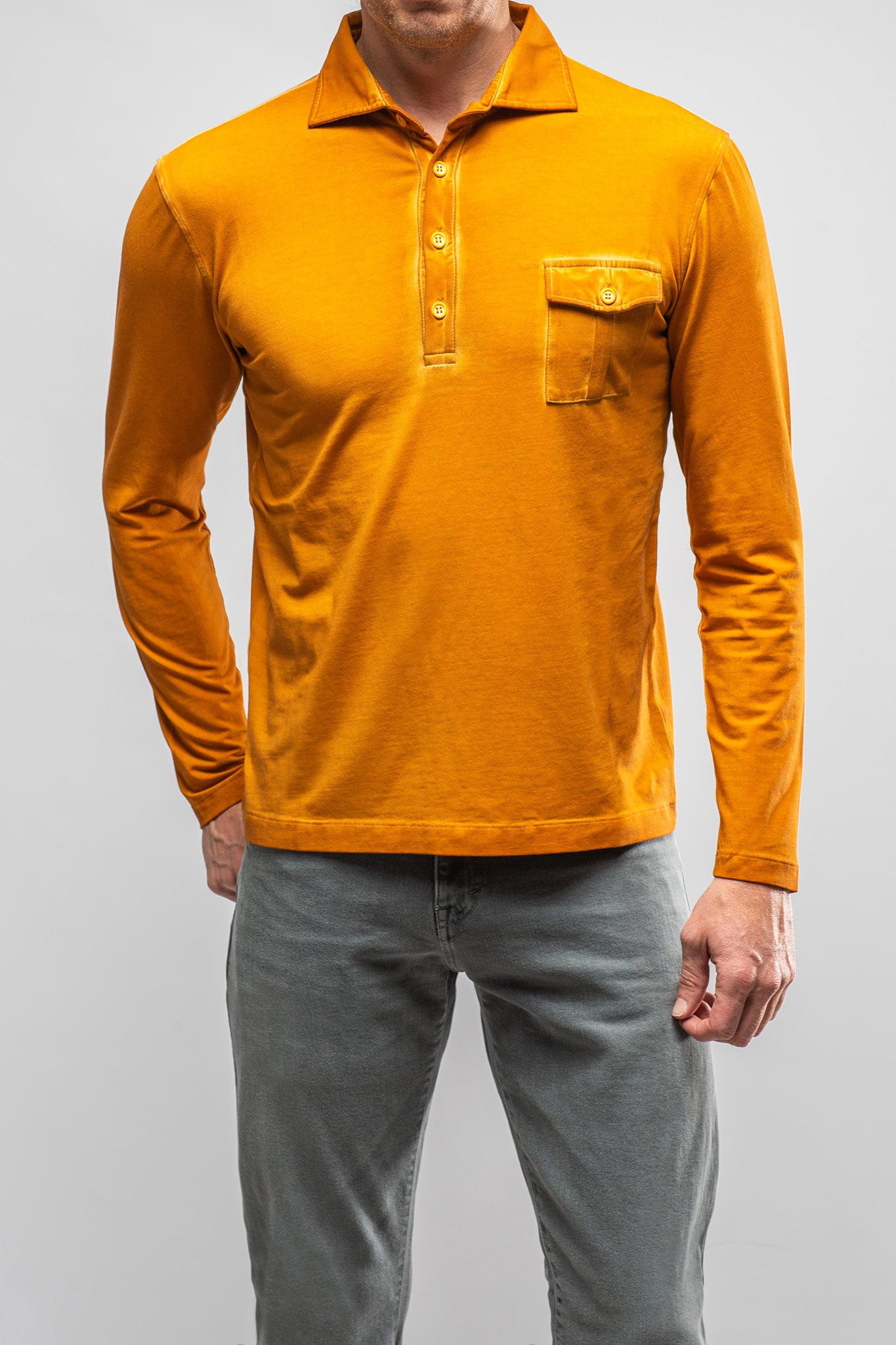 Cafe Paco LS Polo Shirt In Papaya | Mens - Shirts - Polos | Dune