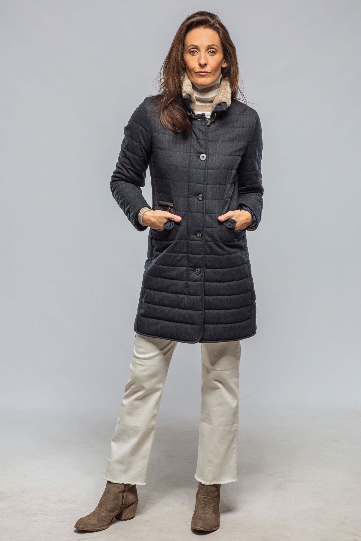 Greenwich Equestrian Après Jacket In Navy | Warehouse - Ladies - Outerwear - Cloth | Gimo's
