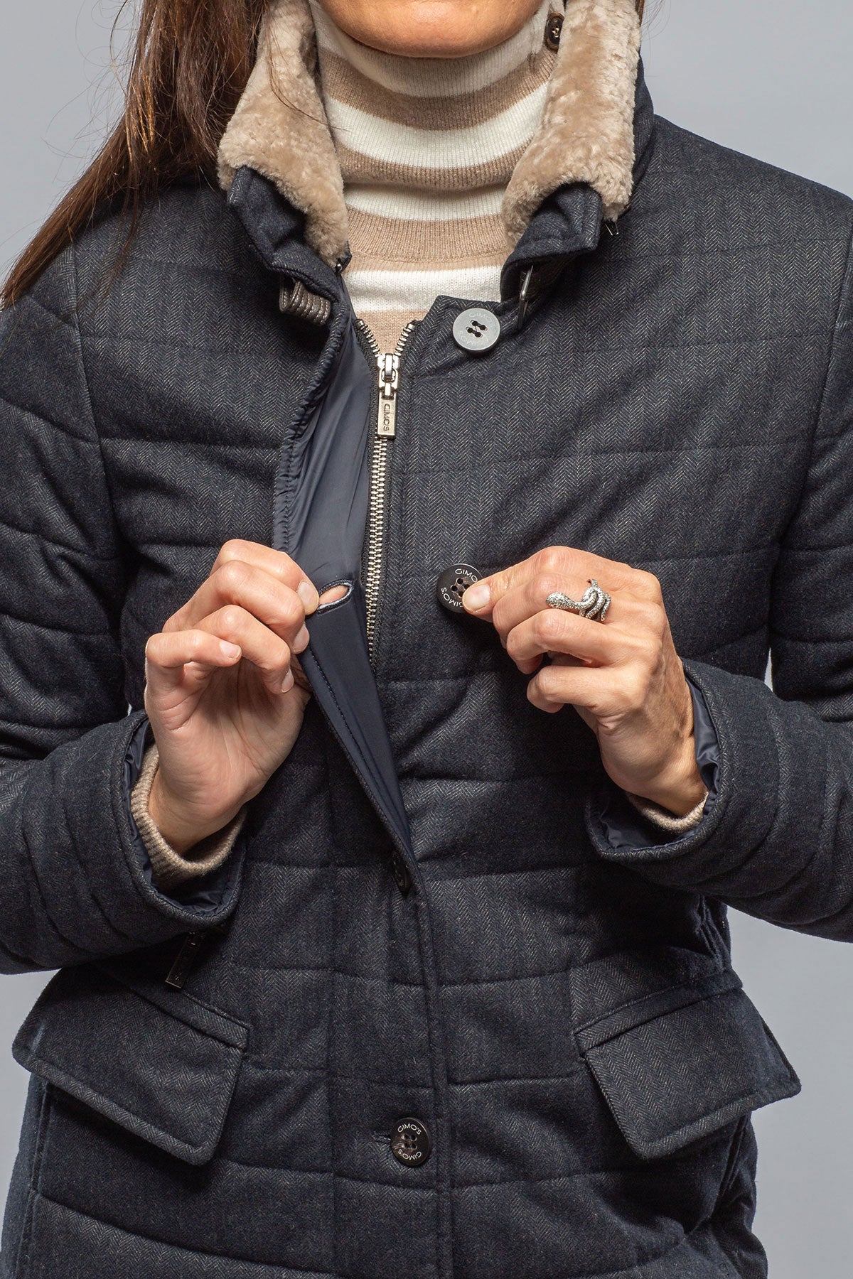 Greenwich Equestrian Après Jacket In Navy | Warehouse - Ladies - Outerwear - Cloth | Gimo's