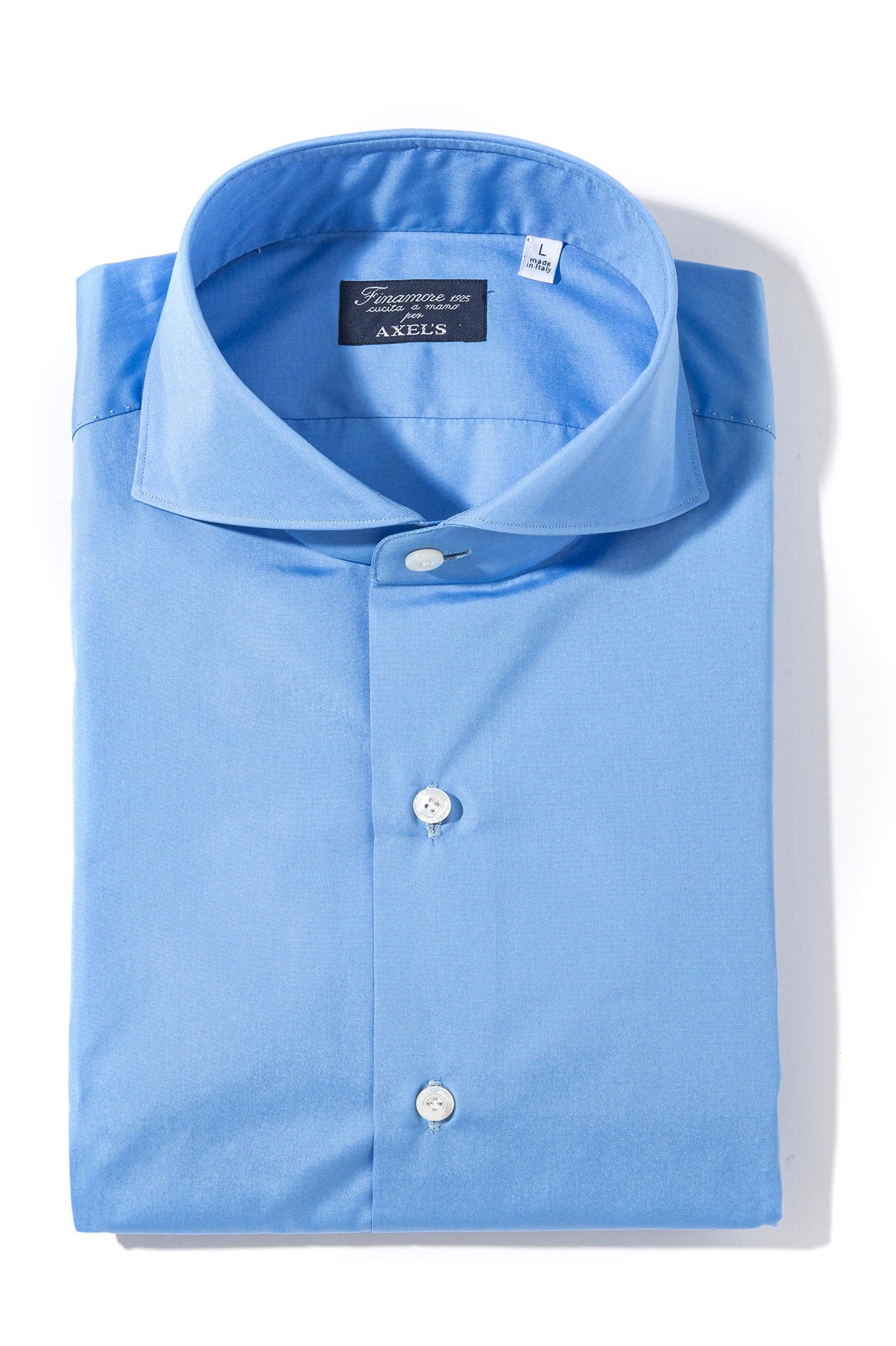 Milan Dress Shirt in Mid Blue | Mens - Shirts - Dress | Finamore Napoli