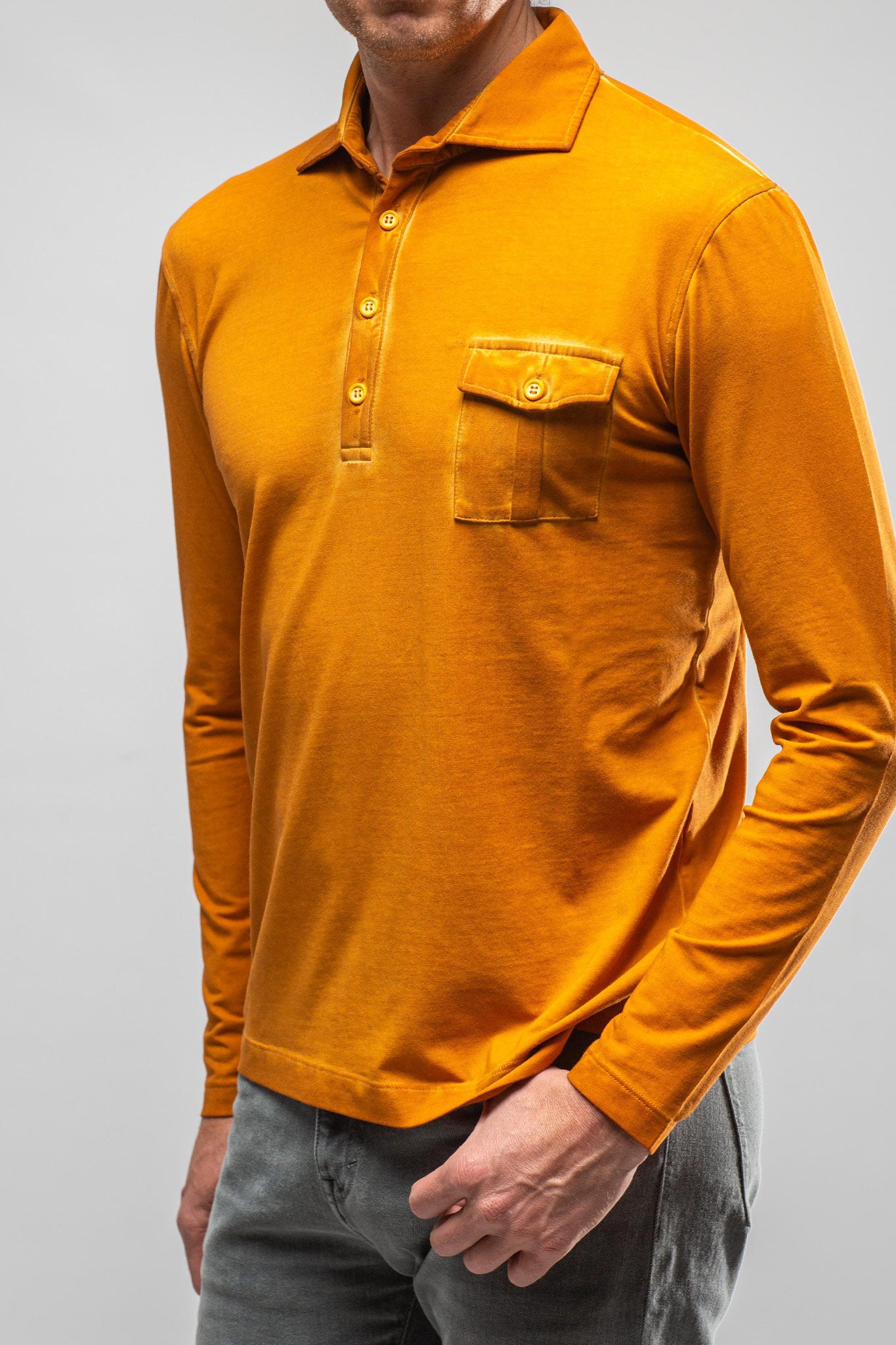 Cafe Paco LS Polo Shirt In Papaya | Mens - Shirts - Polos | Dune