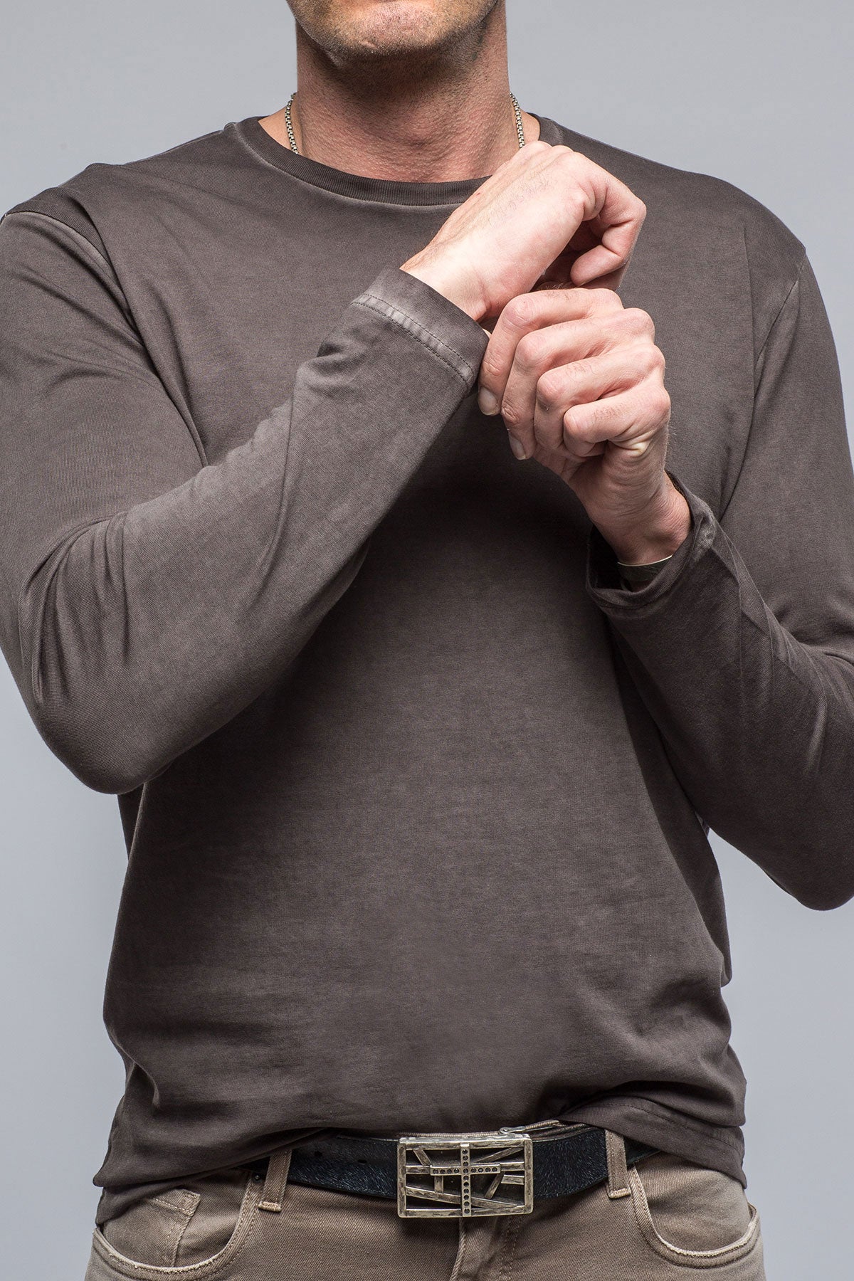 Brea LS Crew in Basalt | Mens - Shirts - T-Shirts | Georg Roth