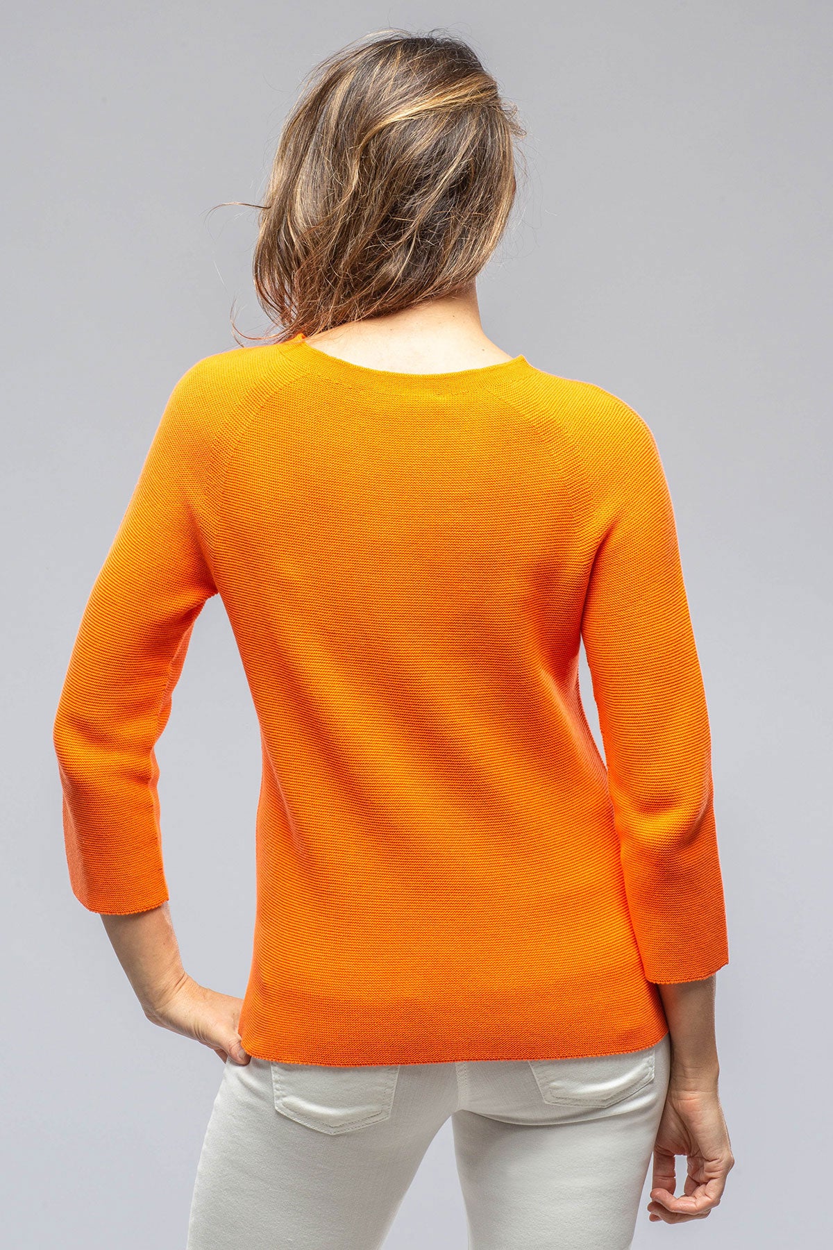 Sasha Raw Edge Sweater In Orange | Ladies - Sweaters | Amina Rubinacci