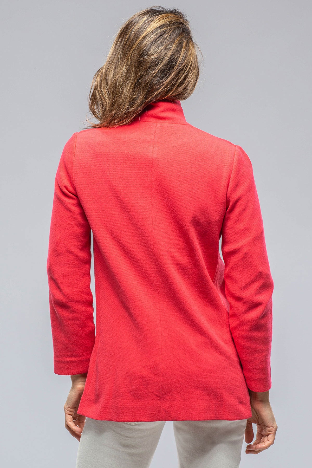 Melanie Single Button Long Jkt In Pink Gloss | Ladies - Tailored - Jackets | Amina Rubinacci