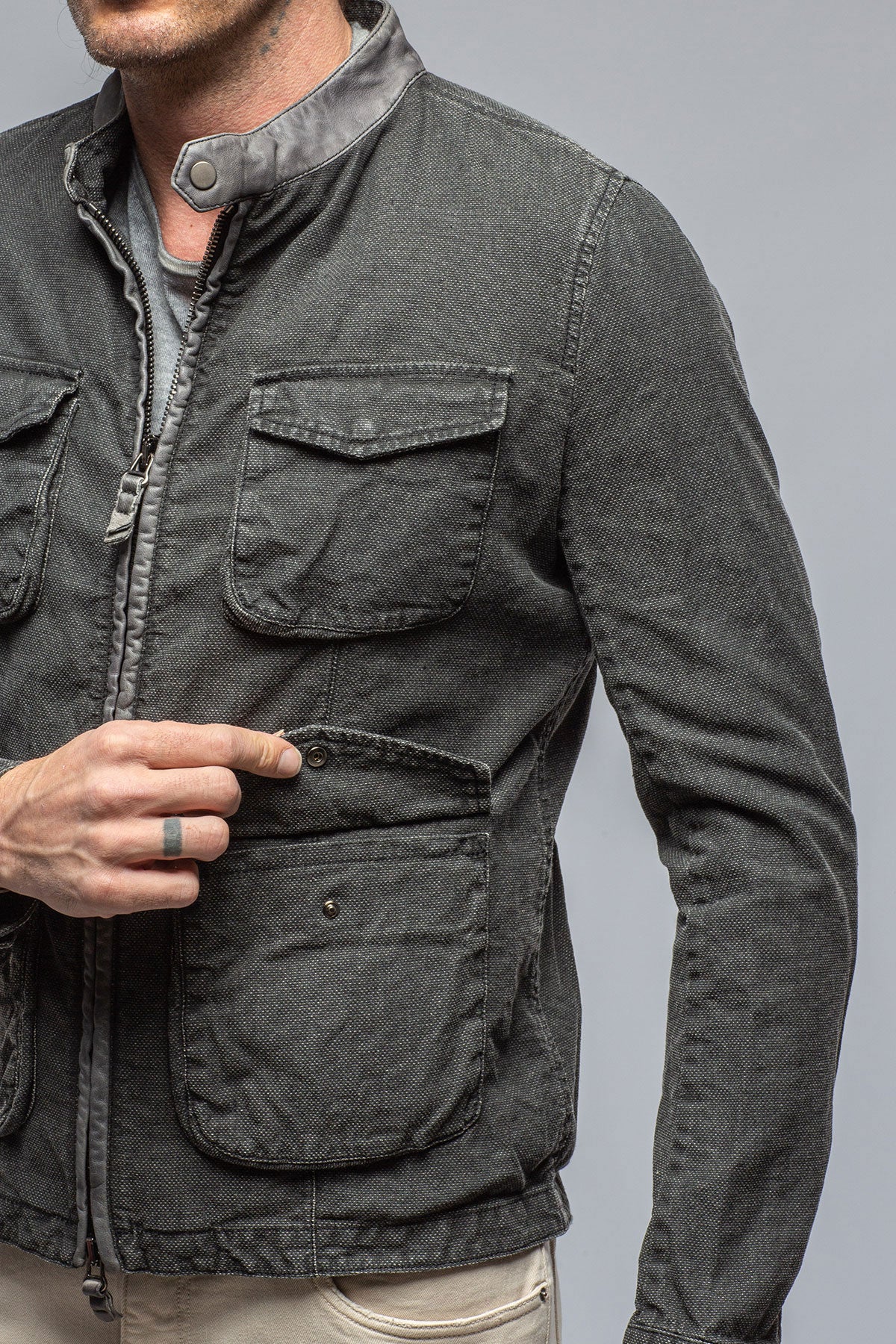 Mitiano Cotton/Linen Moto | Warehouse - Mens - Outerwear - Cloth | Gimo's