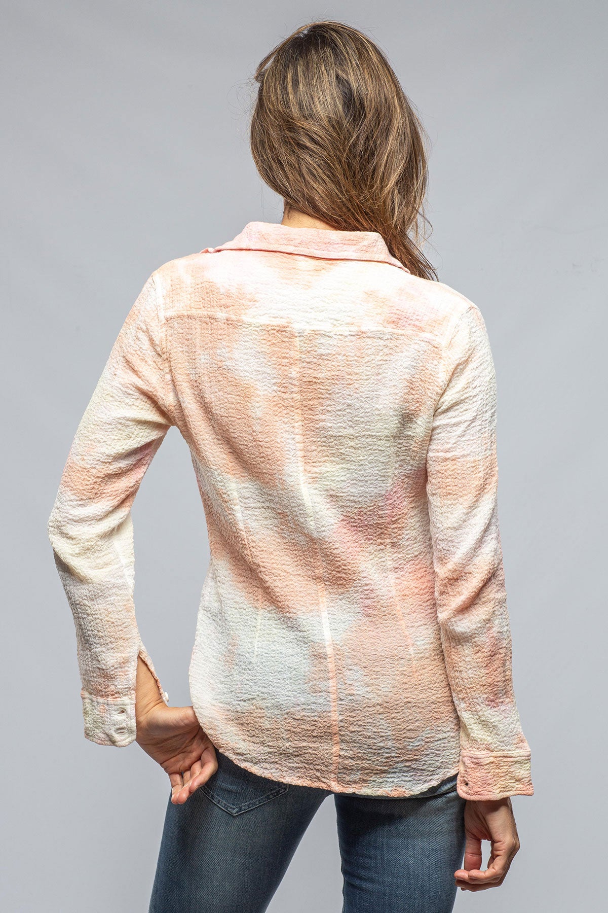 Jules Crepe Button Down Pink Tie-Dye | Ladies - Tops | Dune