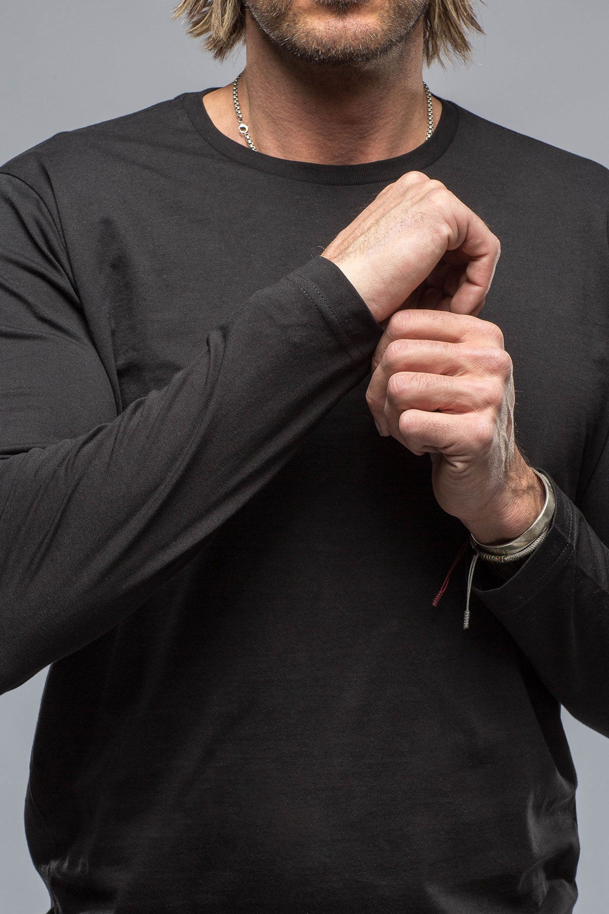 Brea LS Crew in Black | Mens - Shirts - T-Shirts | Georg Roth