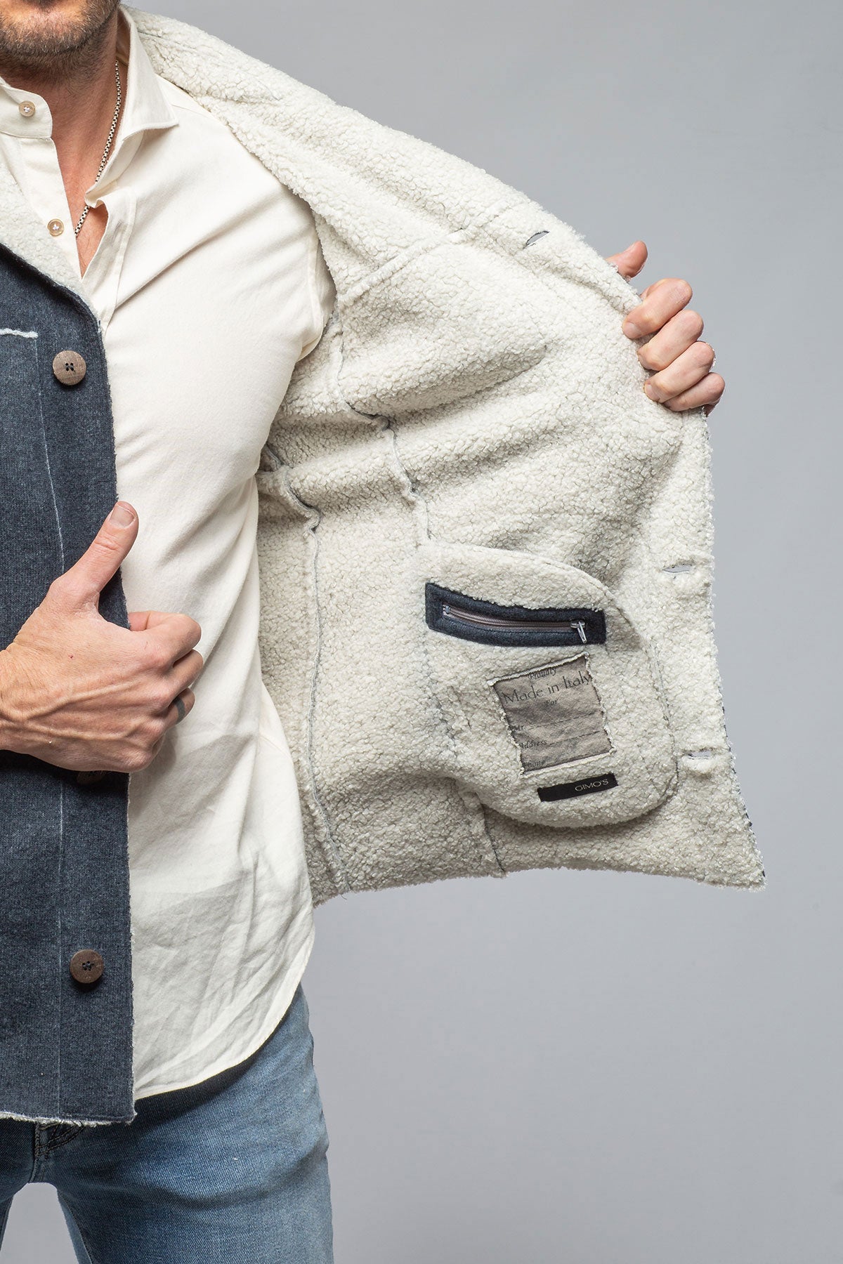 Kalispell Sherpa Shirt Jacket In Navy | Warehouse - Mens - Outerwear - Cloth | Gimo's