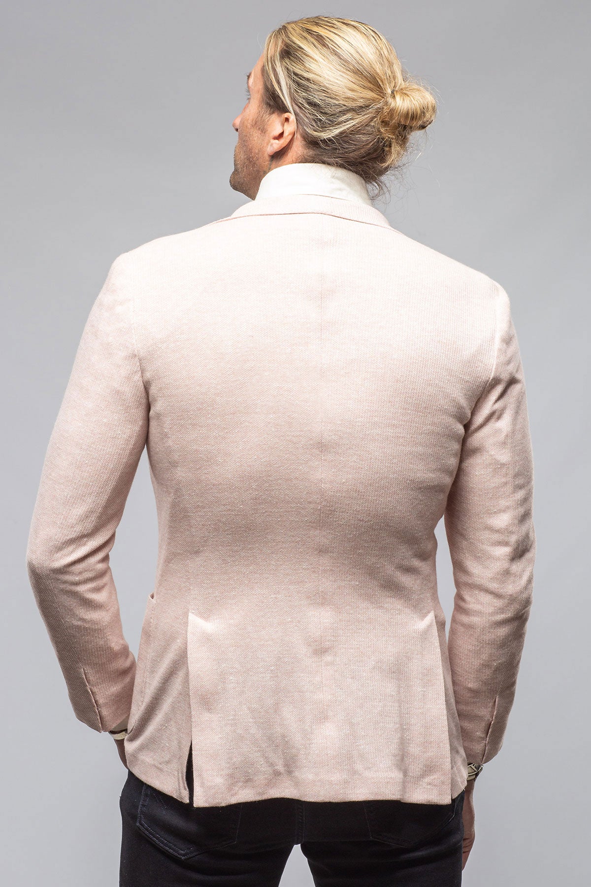 Giorgio Unconstructed Blazer In Salmon Melange