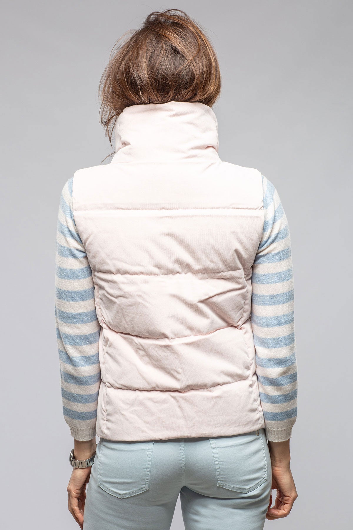 Valletta Corduroy Insulated Vest In Porcelain | Ladies - Outerwear - Cloth | Amina Rubinacci
