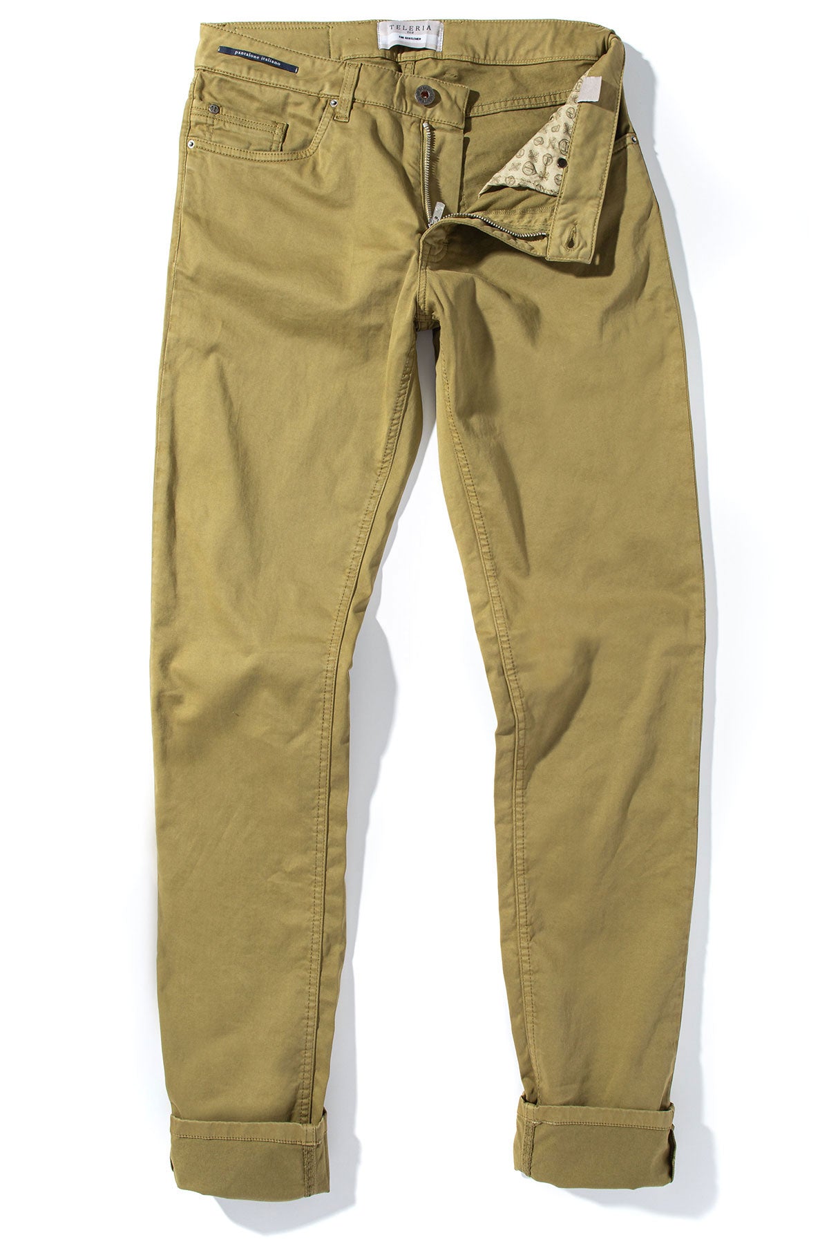 Yuma Slim Soft Touch In Khaki | Mens - Pants - 5 Pocket | Teleria Zed