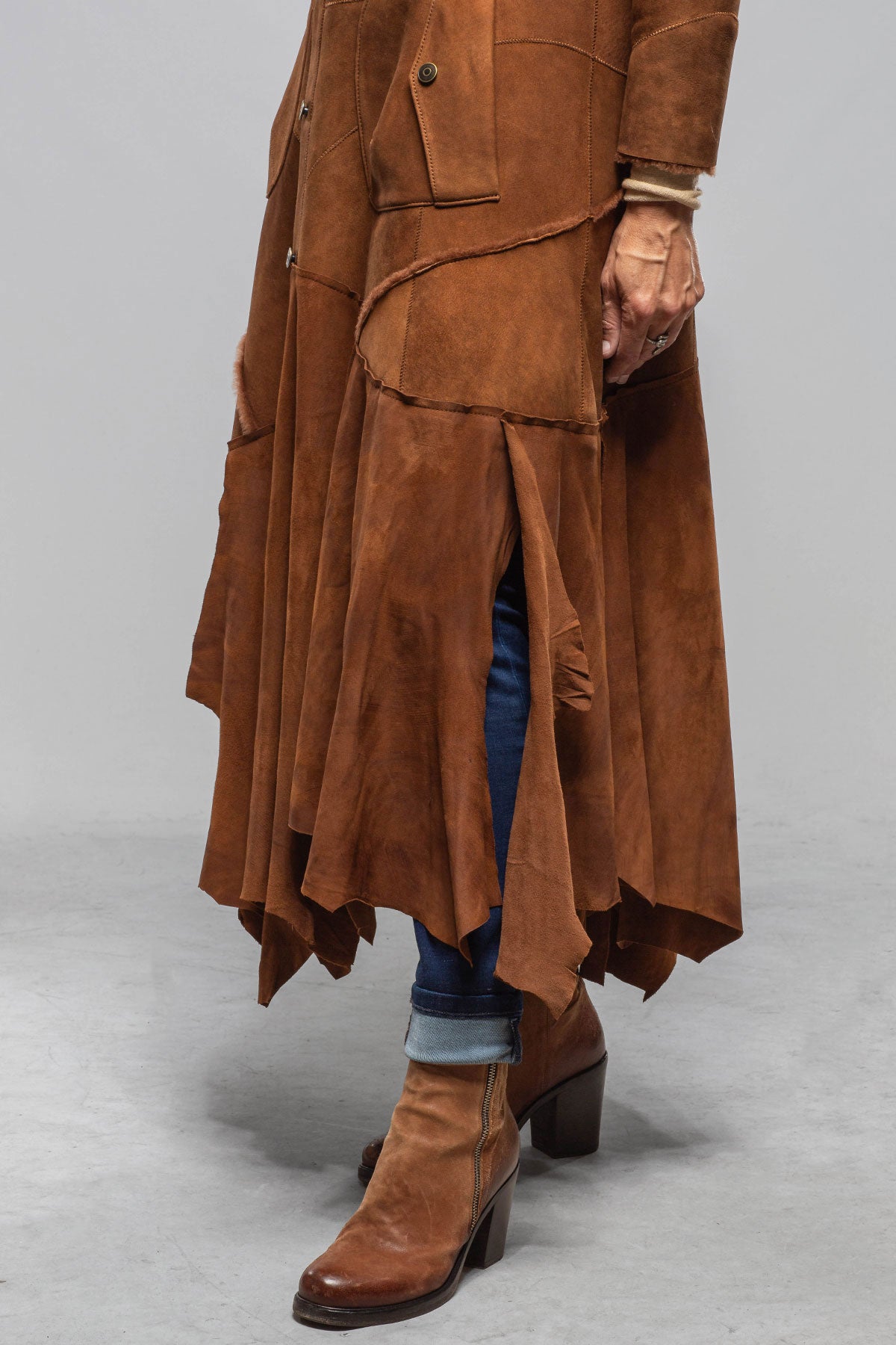 Artico | Cori Long Shearling In Cognac | Ladies - Outerwear - Shearling
