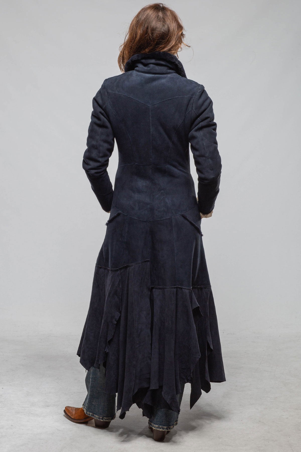 Artico | Cori Long Shearling In Navy Blue | Ladies - Outerwear - Shearling
