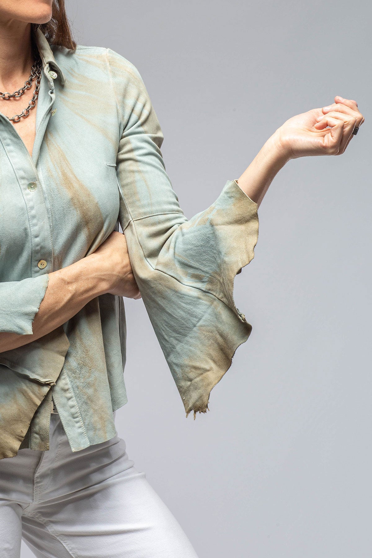 Enchantment Flamenco Sleeve Leather Shirt | Ladies - Outerwear - Leather | Artico