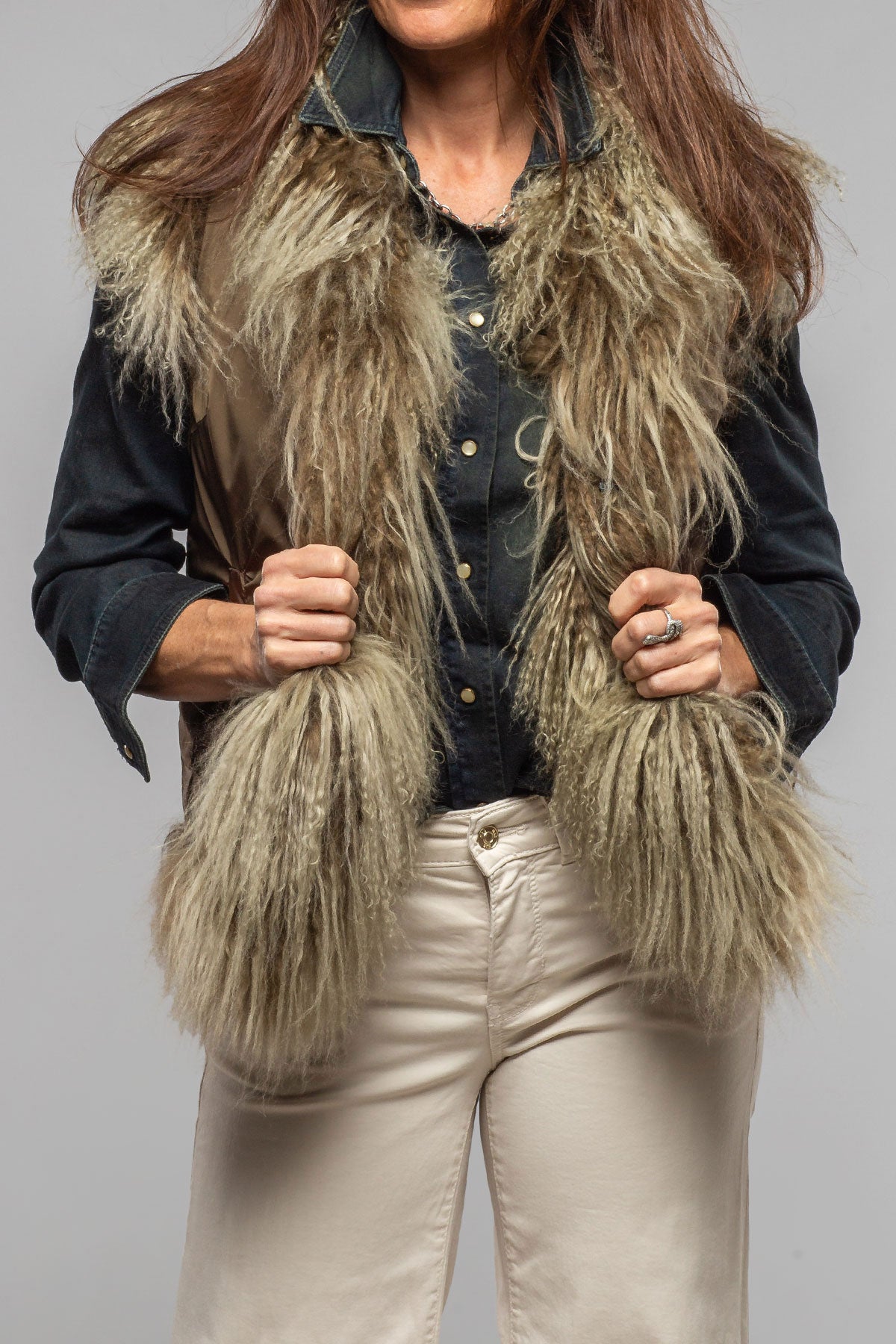 Kazakh Reversible Mongolian Shearling Vest | Ladies - Outerwear - Shearling | Artico