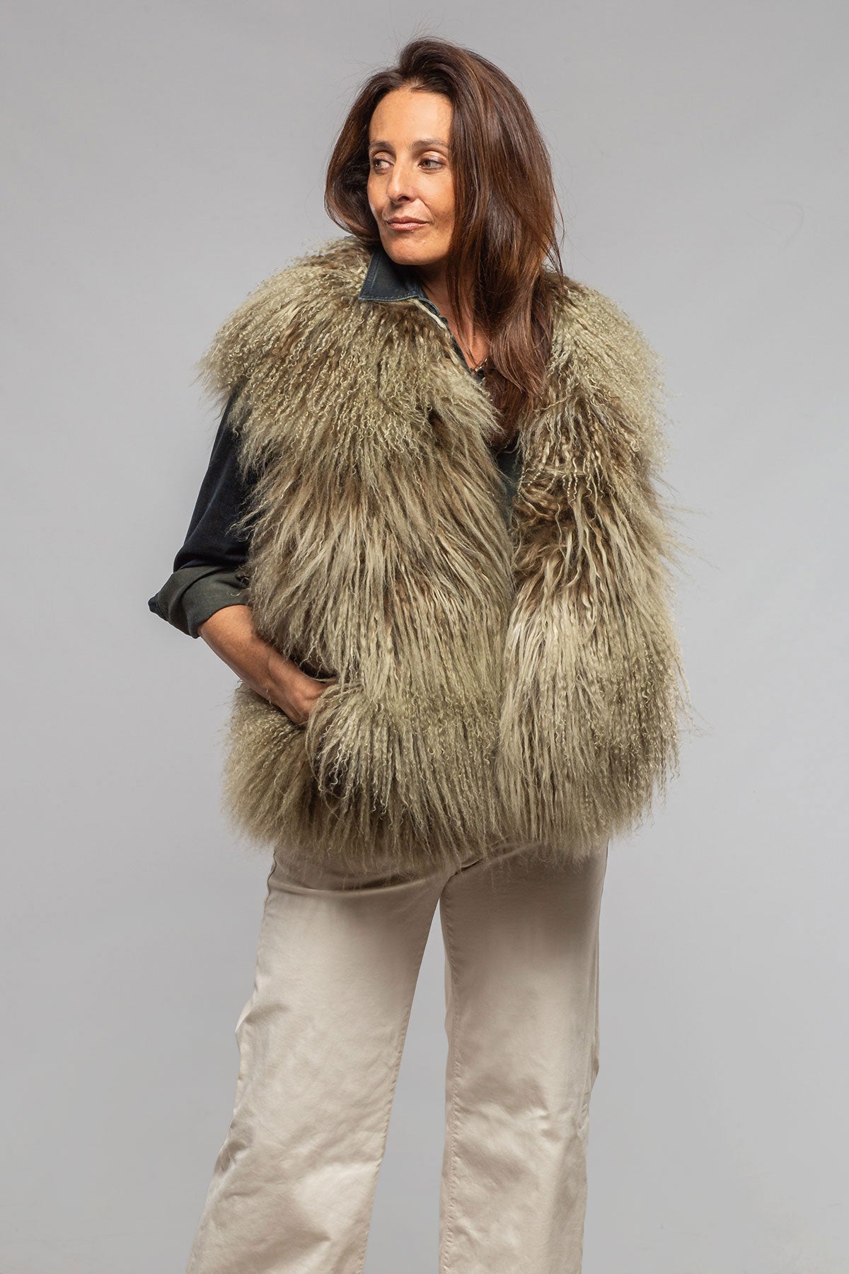 Kazakh Reversible Mongolian Shearling Vest | Ladies - Outerwear - Shearling | Artico