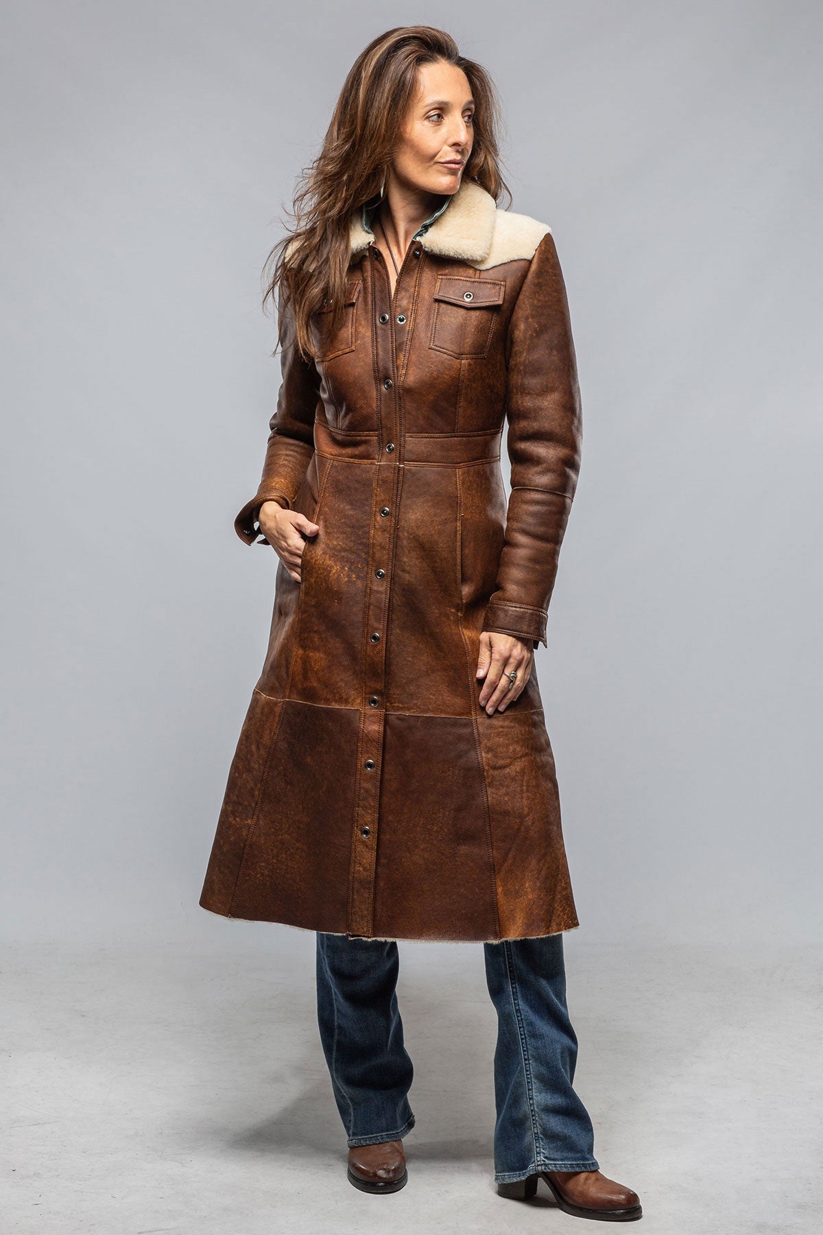 Artico Keli Long Shearling Duster Ladies - Outerwear - Shearling