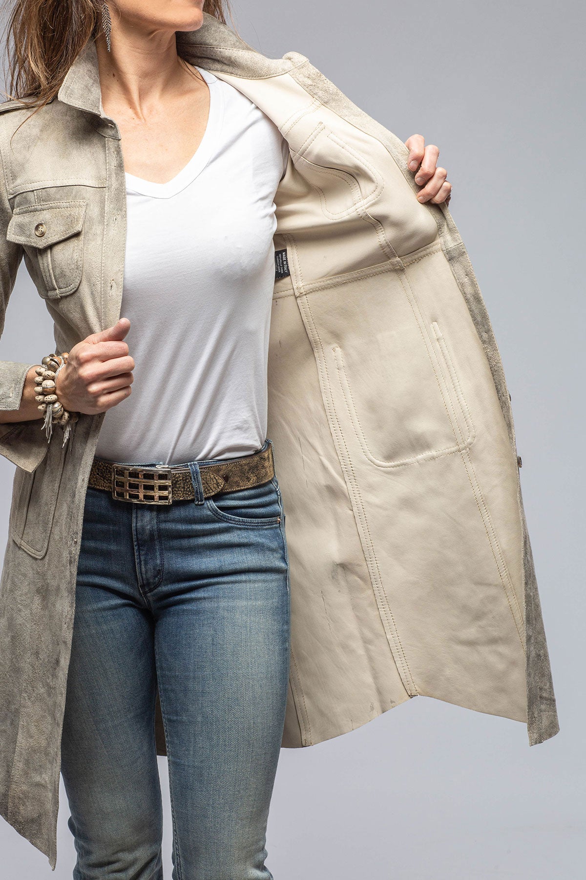 Artico | Savannah Long Leather Shirt/Dress in Dress | Ladies - Outerwear - Leather