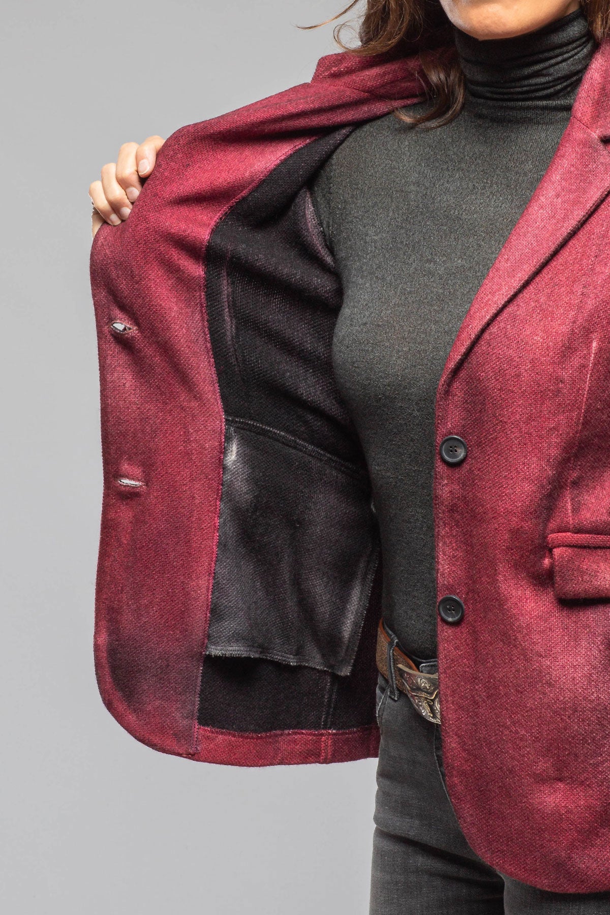 Avant Toi Borgo Hand Painted Blazer In Dark Wine Ladies - Tailored - Jackets