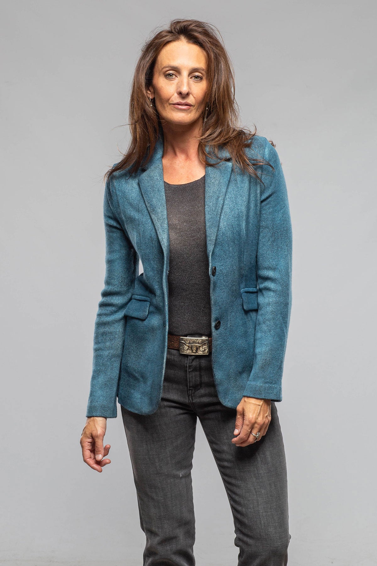 Avant Toi Borgo Painted Blazer In Dark Water Ladies - Tailored - Jackets