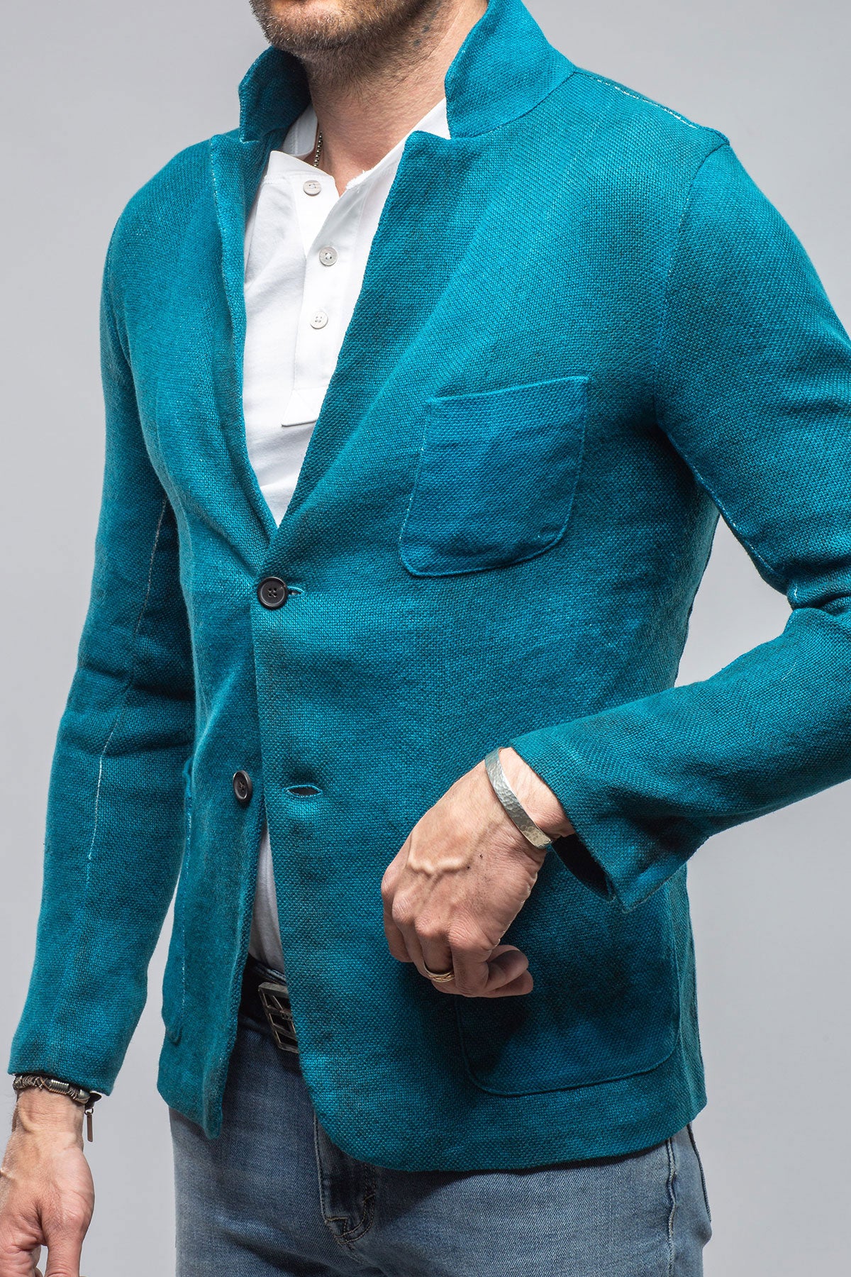 Avant Toi Chaya Painted Sport Coat In Electric Blue Mens - Tailored - Sport Coats