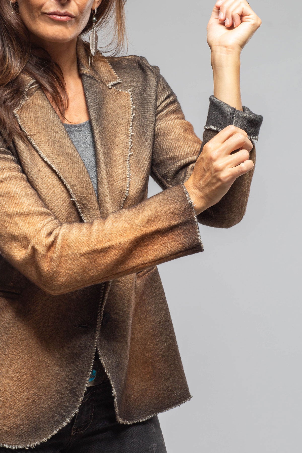 Avant Toi Davi Raw Edge Painted Blazer In Antelope Ladies - Tailored - Jackets