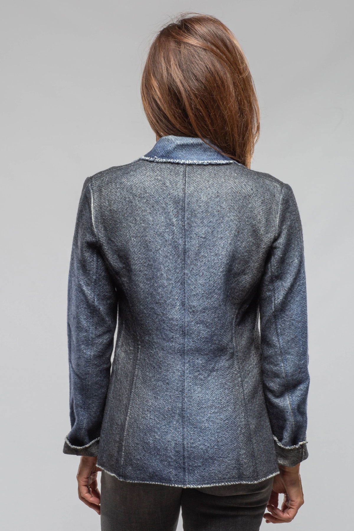 Davi Raw Edge Painted Blazer In Midnight | Ladies - Tailored - Jackets | Avant Toi