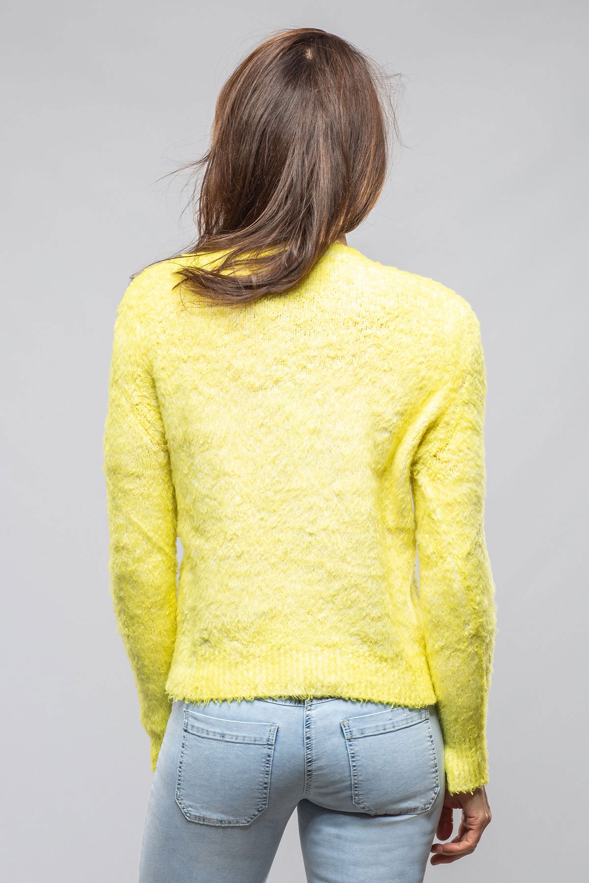 Avant Toi Fuzzy Brushed Cotton Sweater In Fluorescent Ladies - Sweaters