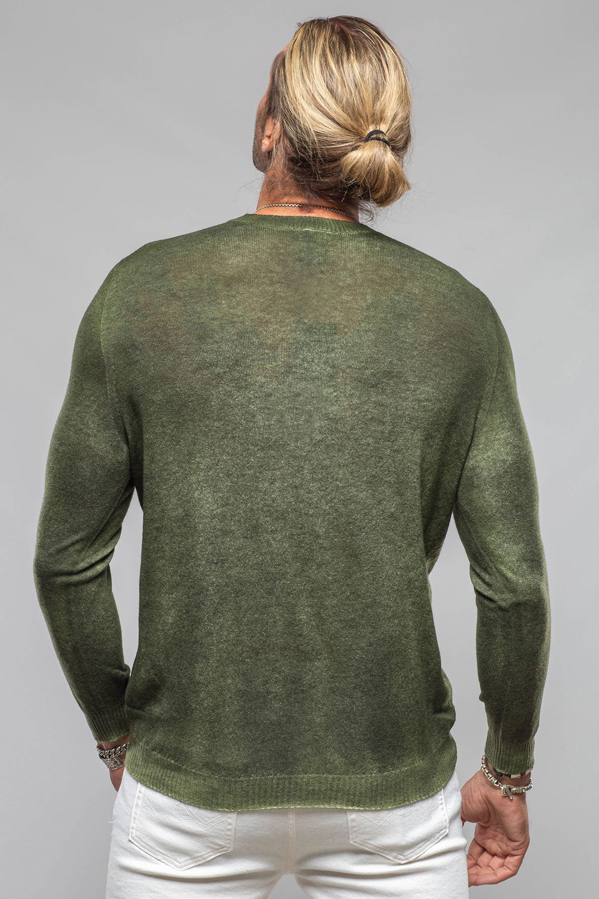 Avant Toi Sundust Cashmere Crew Sweater In Forest Mens - Sweaters