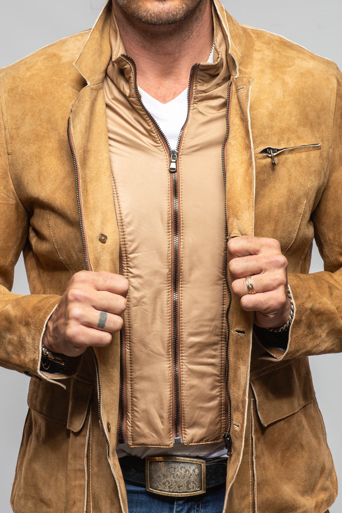 Axel's Florence Collection Belton Suede Coat Samples - Mens - Outerwear - Leather