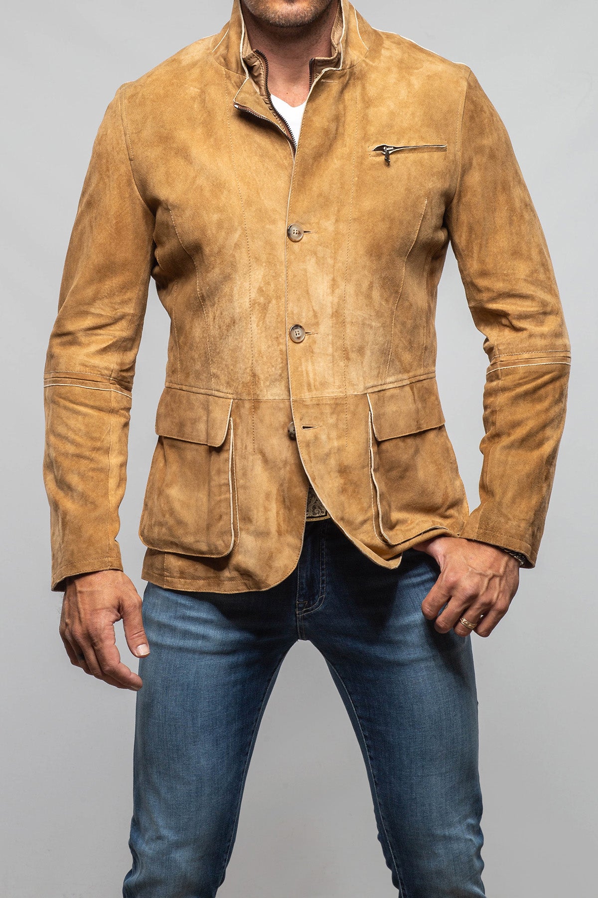 Axel's Florence Collection Belton Suede Coat Samples - Mens - Outerwear - Leather