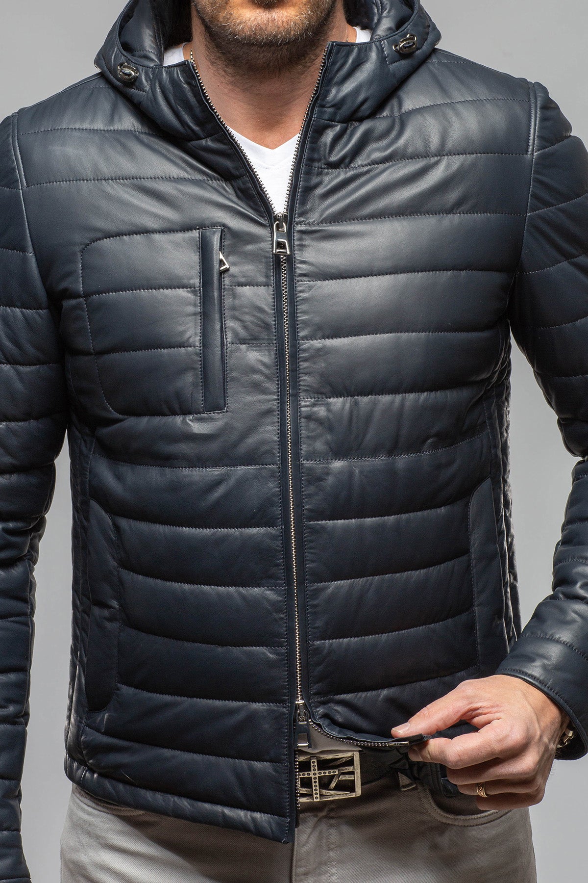 Axel's Florence Collection Braxton Nappa Puffer Samples - Mens - Outerwear - Leather