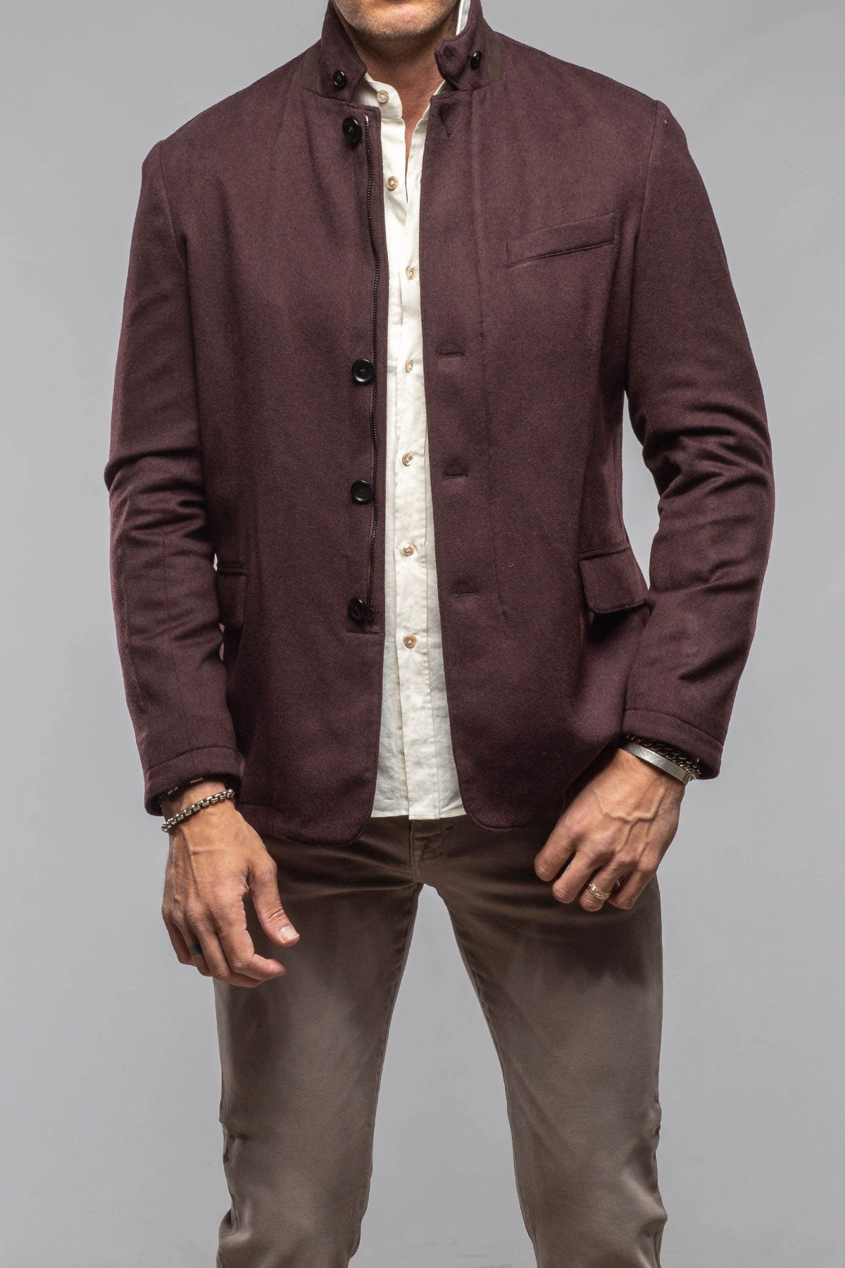 Bridgerton Cashmere Gentleman Jacket In Burgundy | Mens - Outerwear - Cloth | Axel's Florence Collection