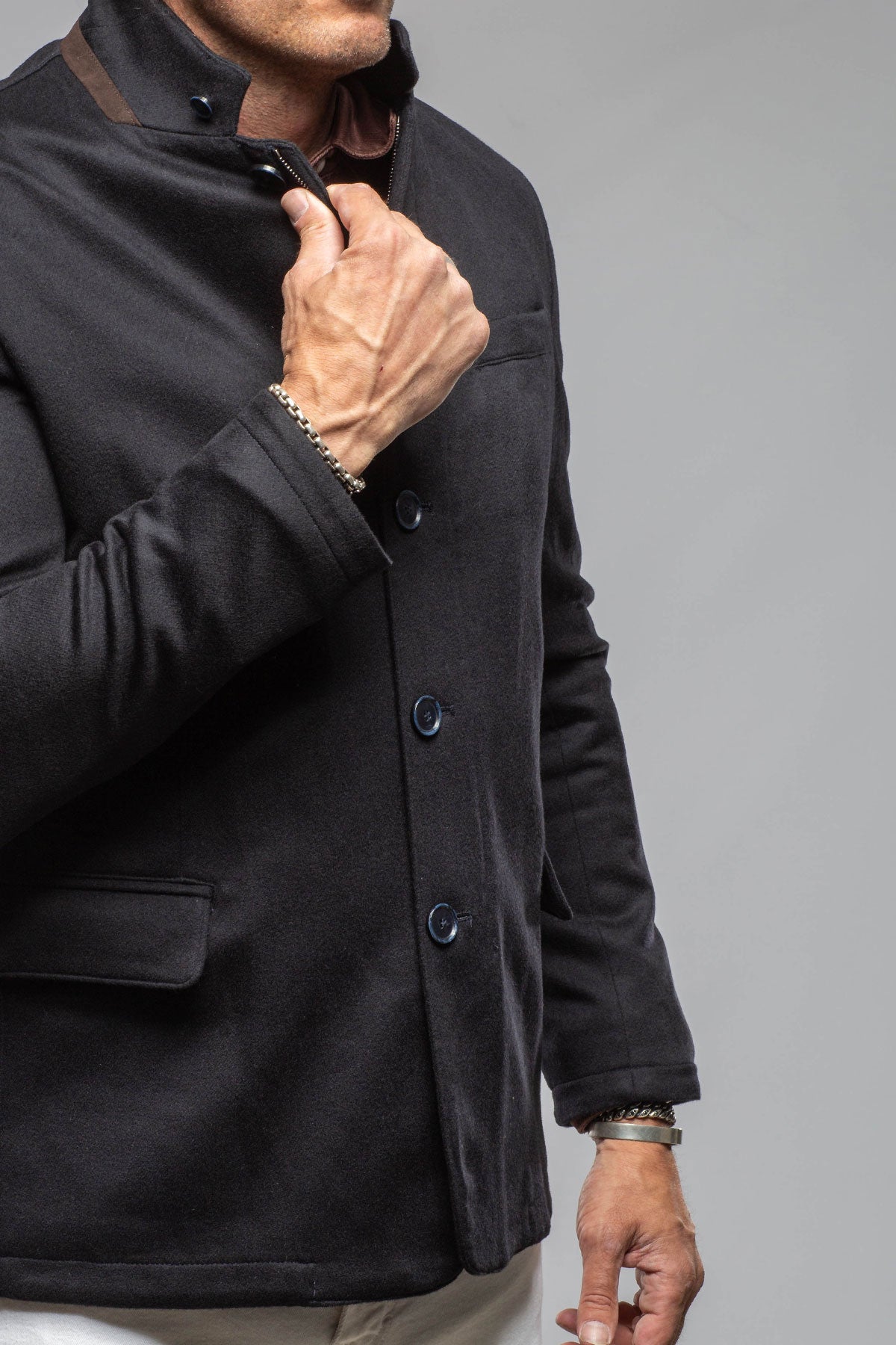 Axel's Florence Collection Bridgerton Cashmere Gentleman Jacket In Dark Navy Mens - Outerwear - Cloth