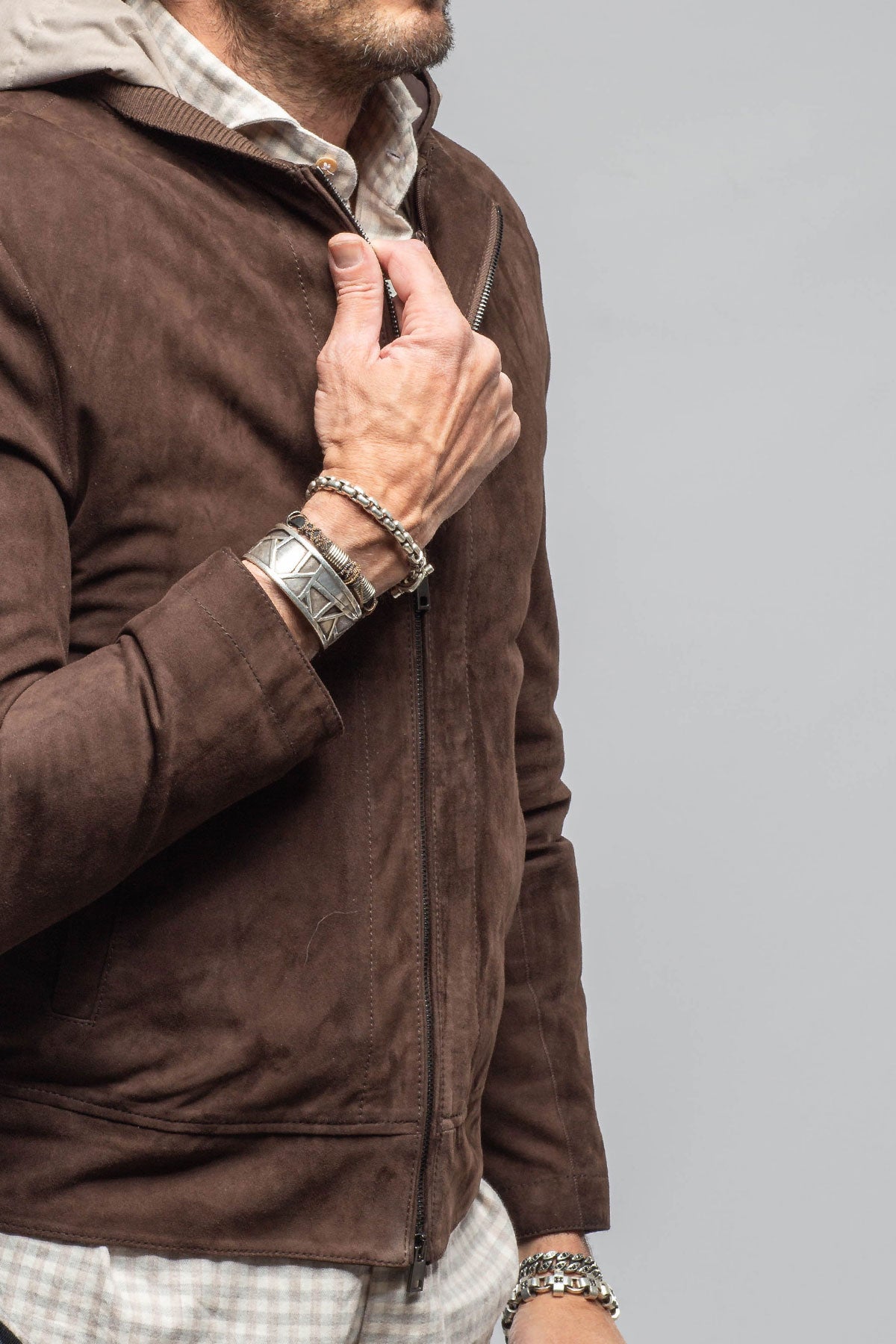 Luca Suede Bomber | Samples - Mens - Outerwear - Leather | Axel's Florence Collection