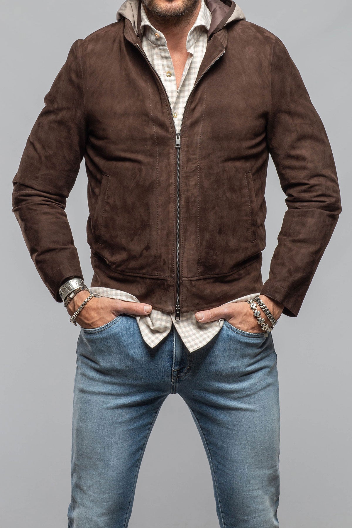 Axel's Florence Collection Colby Suede Jacket Samples - Mens - Outerwear - Leather