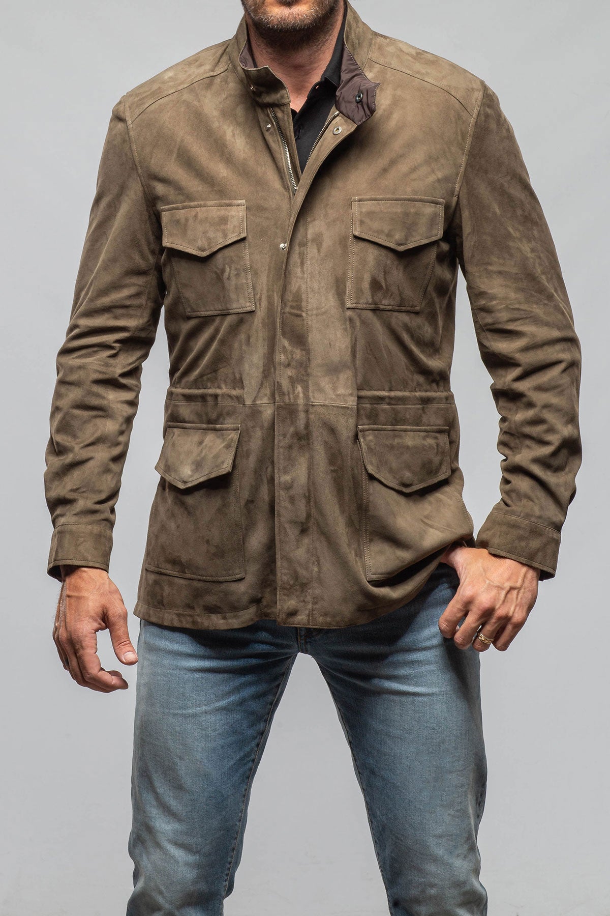 Drake Suede Safari Coat | Samples - Mens - Outerwear - Leather | Axel's Florence Collection