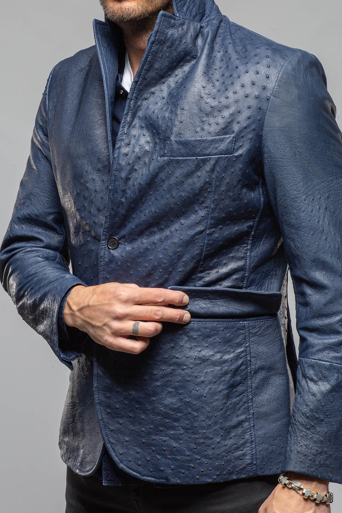 Axel's Florence Collection Florence Ostrich Blazer Samples - Mens - Outerwear - Leather