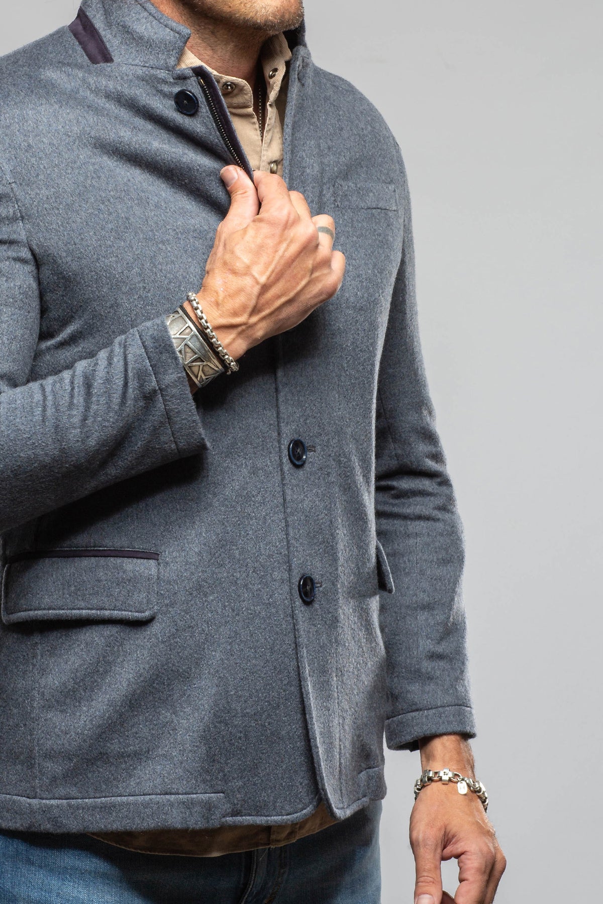 Axel's Florence Collection Giacomo Cashmere Shirt Jacket Samples - Mens - Outerwear - Leather