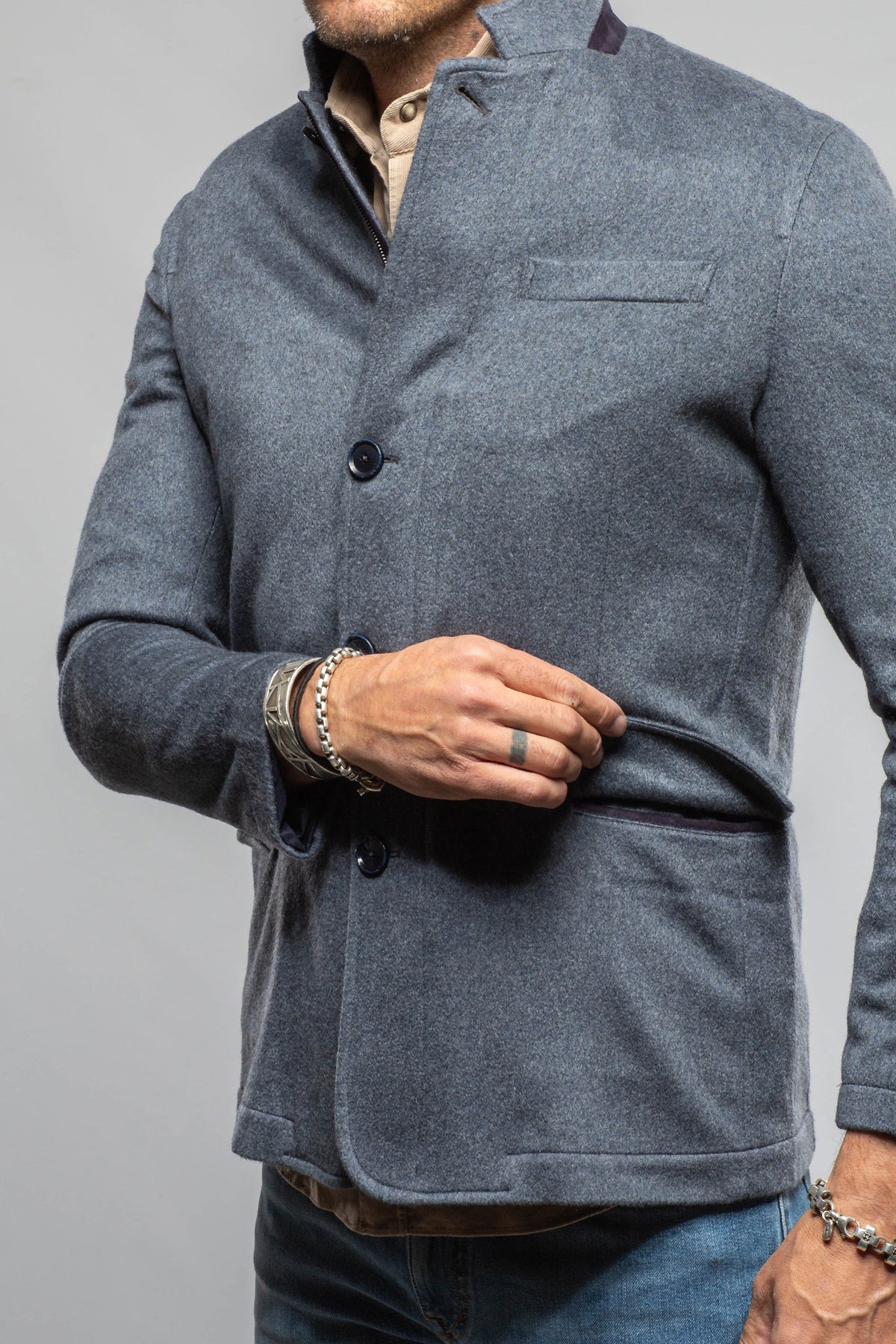 Axel's Florence Collection Giacomo Cashmere Shirt Jacket Samples - Mens - Outerwear - Leather
