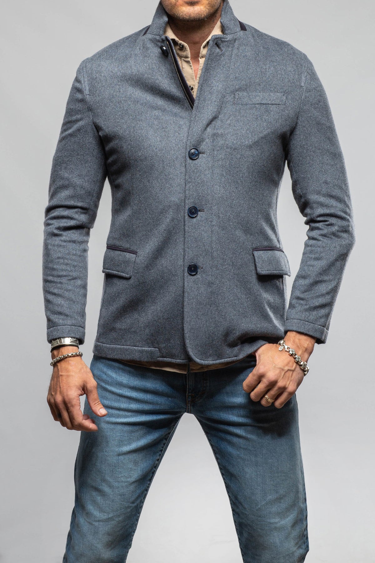 Axel's Florence Collection Giacomo Cashmere Shirt Jacket Samples - Mens - Outerwear - Leather