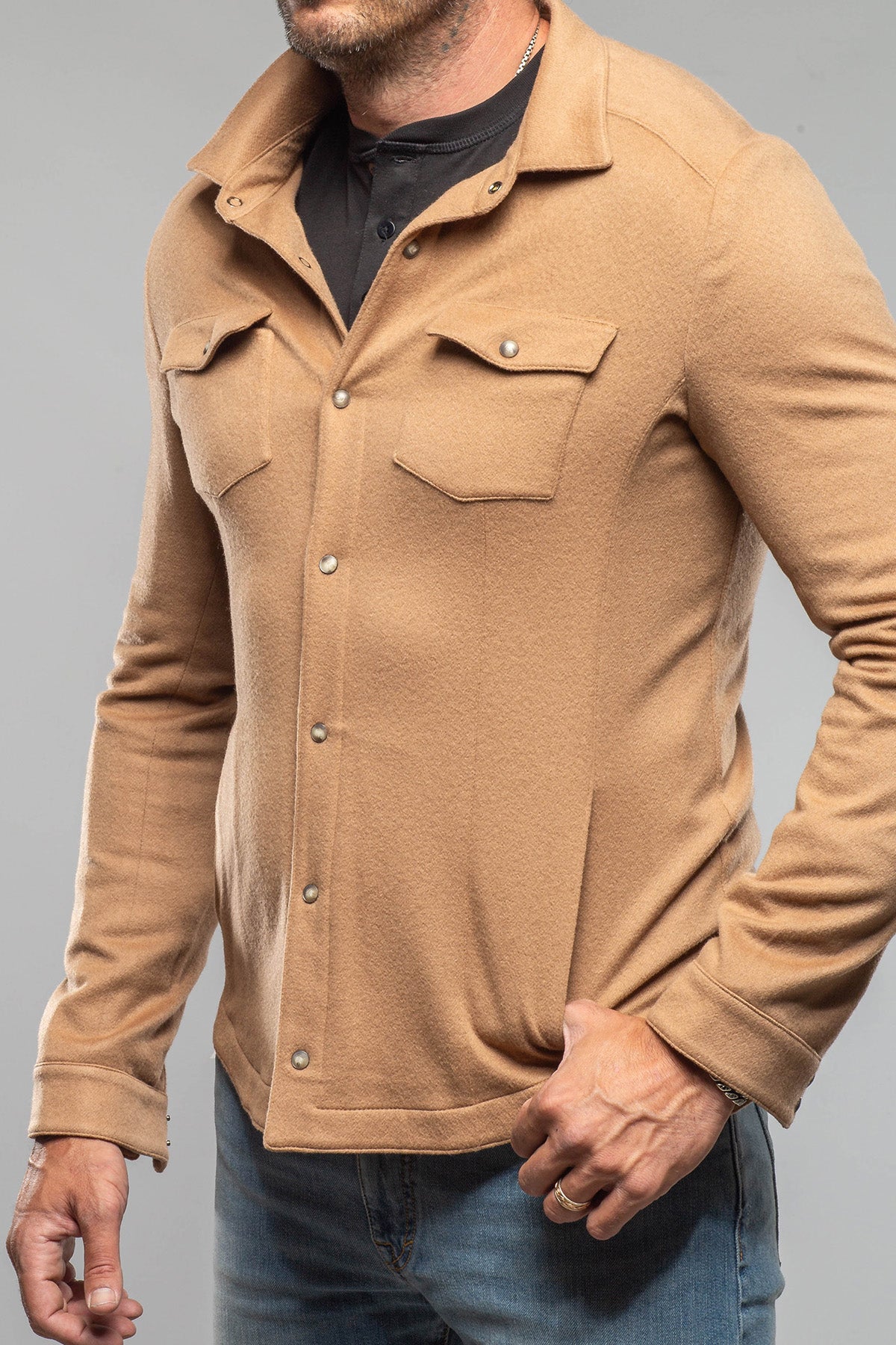 Axel's Florence Collection Jude Cashmere Snap Shirt Samples - Mens - Outerwear - Cloth