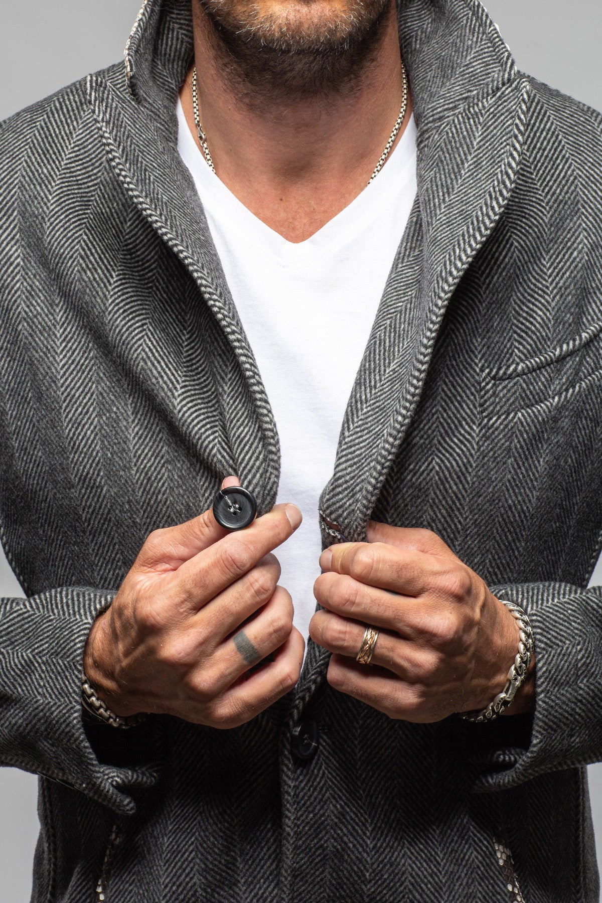 Axel's Florence Collection Klose Wool & Cashmere Python-Trim Coat Mens - Outerwear - Cloth