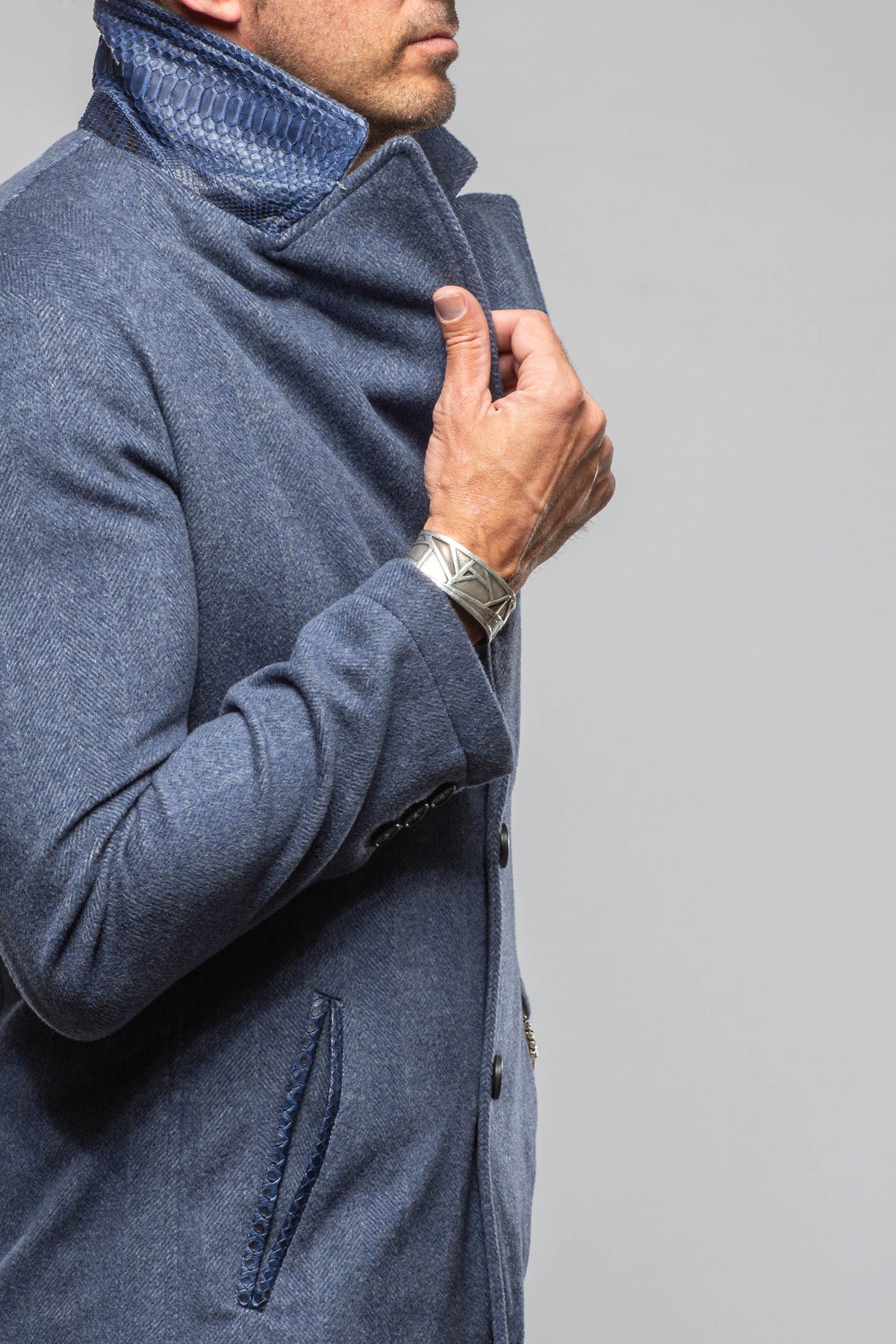Axel's Florence Collection Klose Wool & Cashmere Python-Trim Coat Mens - Outerwear - Cloth
