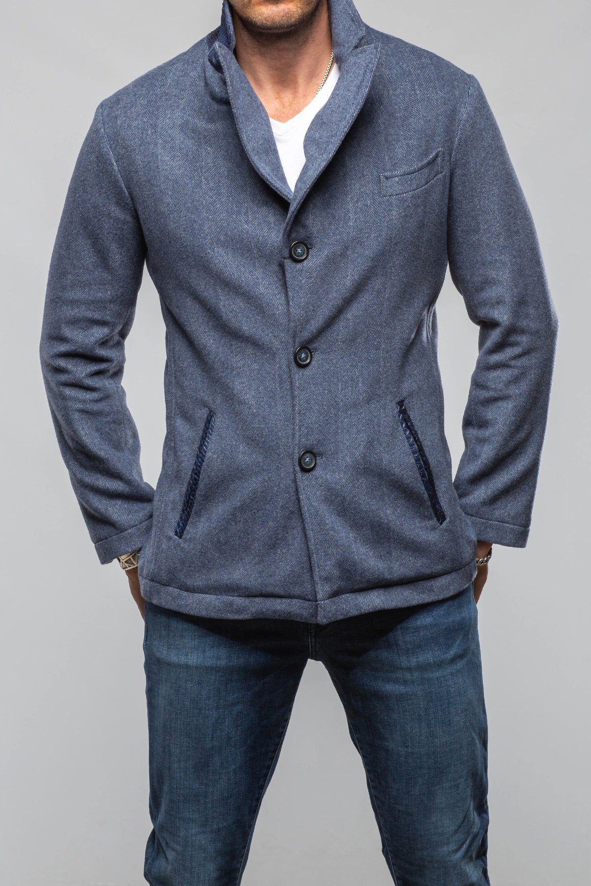 Axel's Florence Collection Klose Wool & Cashmere Python-Trim Coat Mens - Outerwear - Cloth
