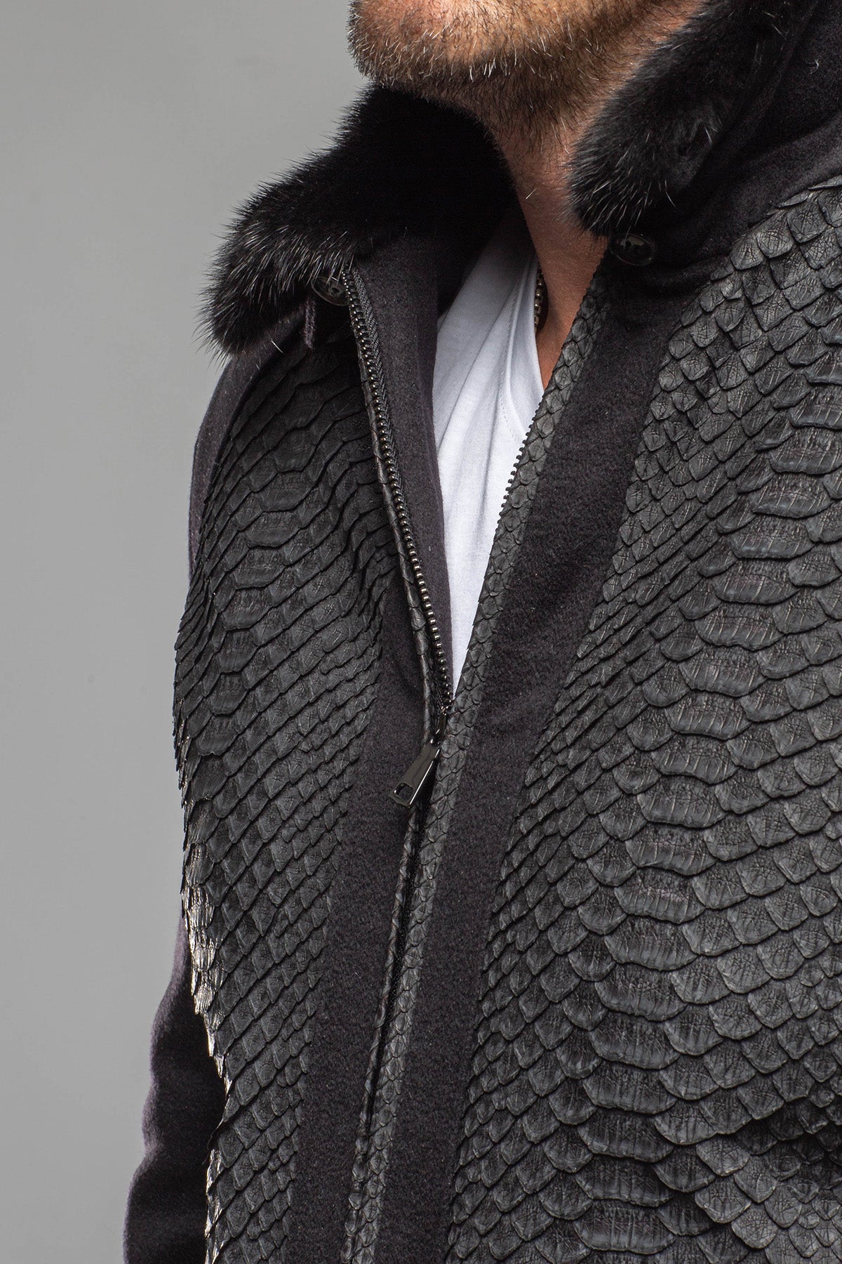 Axel's Florence Collection Lennox Cashmere/Python Jacket Samples - Mens - Outerwear - Cloth