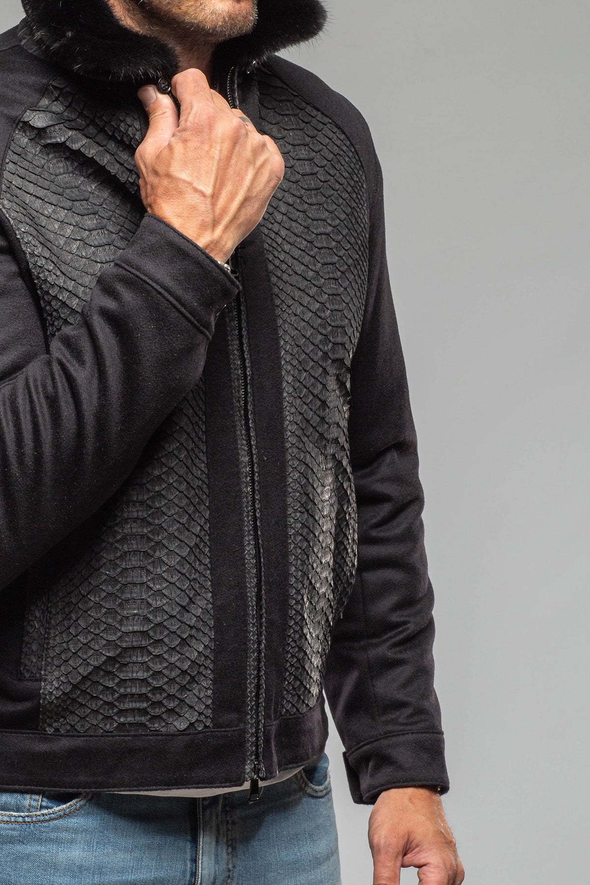 Axel's Florence Collection Lennox Cashmere/Python Jacket Samples - Mens - Outerwear - Cloth