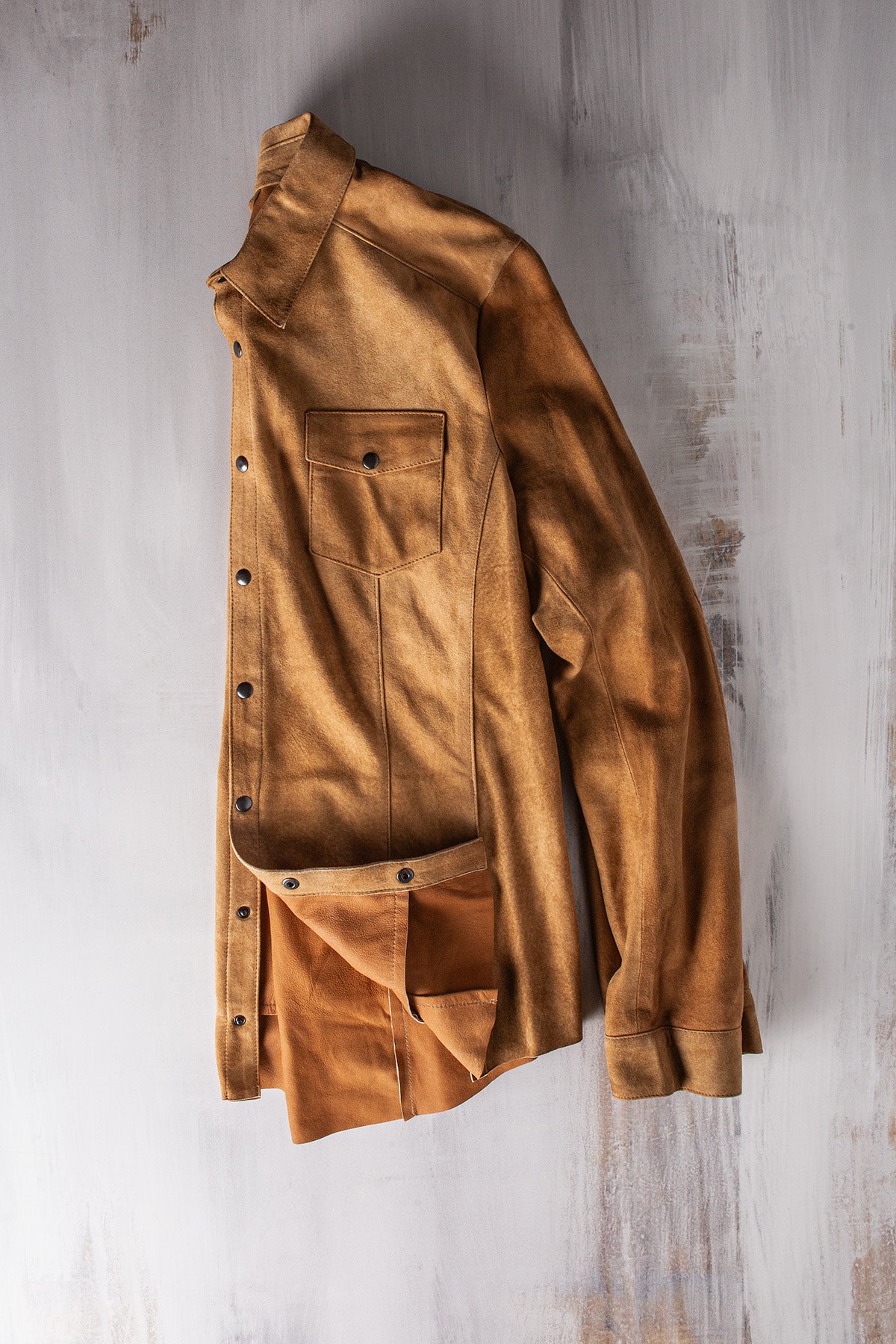 Axel's Florence Collection Lennox Suede Snap Shirt Samples - Mens - Outerwear - Cloth